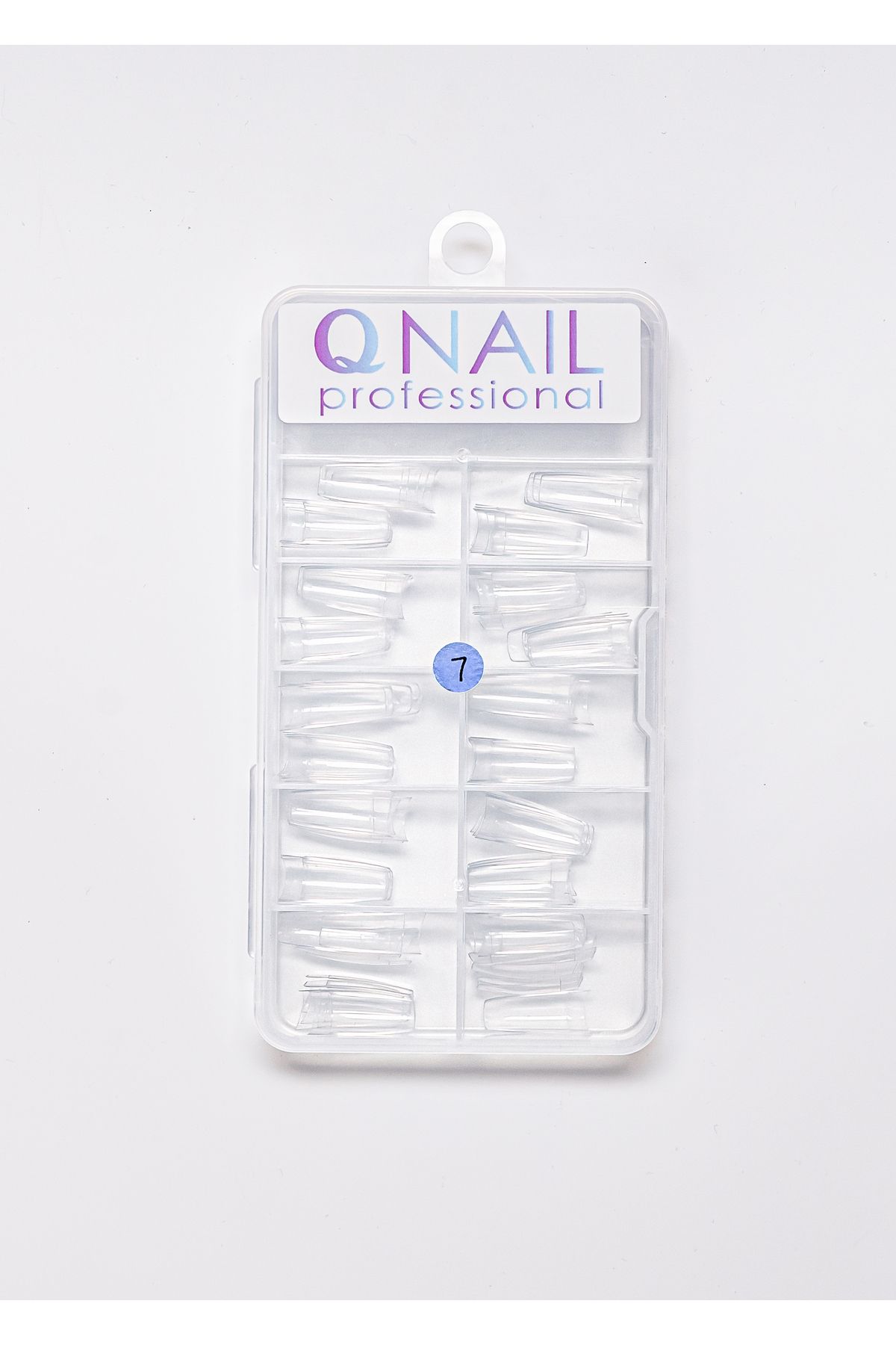QNAİL PROFESSİONAL No: 7 100 lü Tek Numaralı Tips Yarımay Şeffaf Rengi
