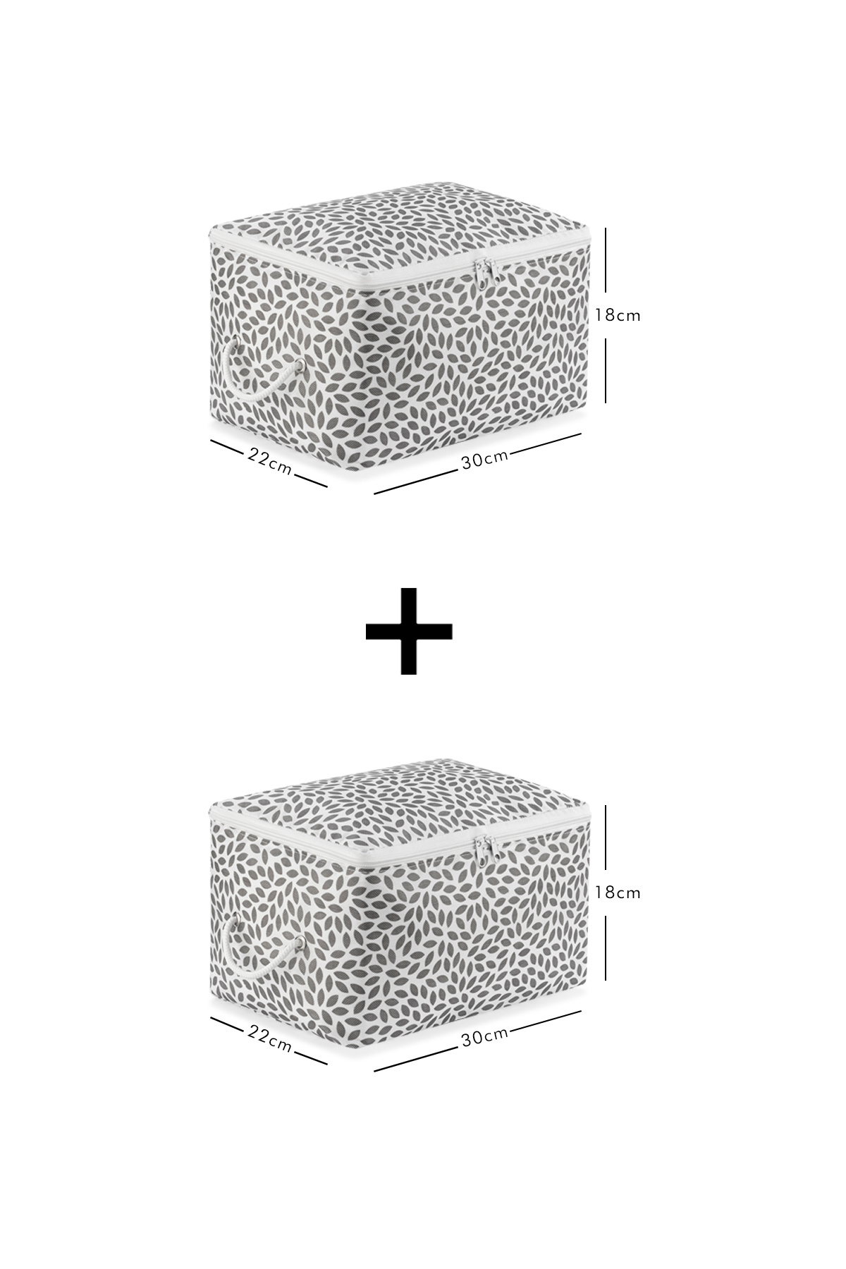 REKHOME-Set of 2 Gray Leaf Small Size under Base Socks Suitcase Organizer Dowry Bundle Organizer Hurç 8