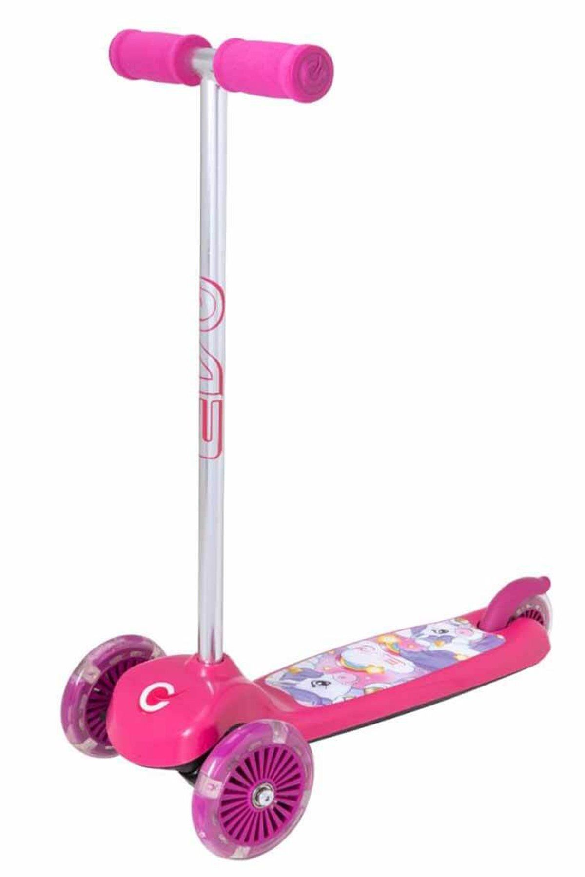 PopŞeker 3 Tekerlekli Unicorn Işıklı Scooter: Büyülü Tasarım Güvenli Sürüş