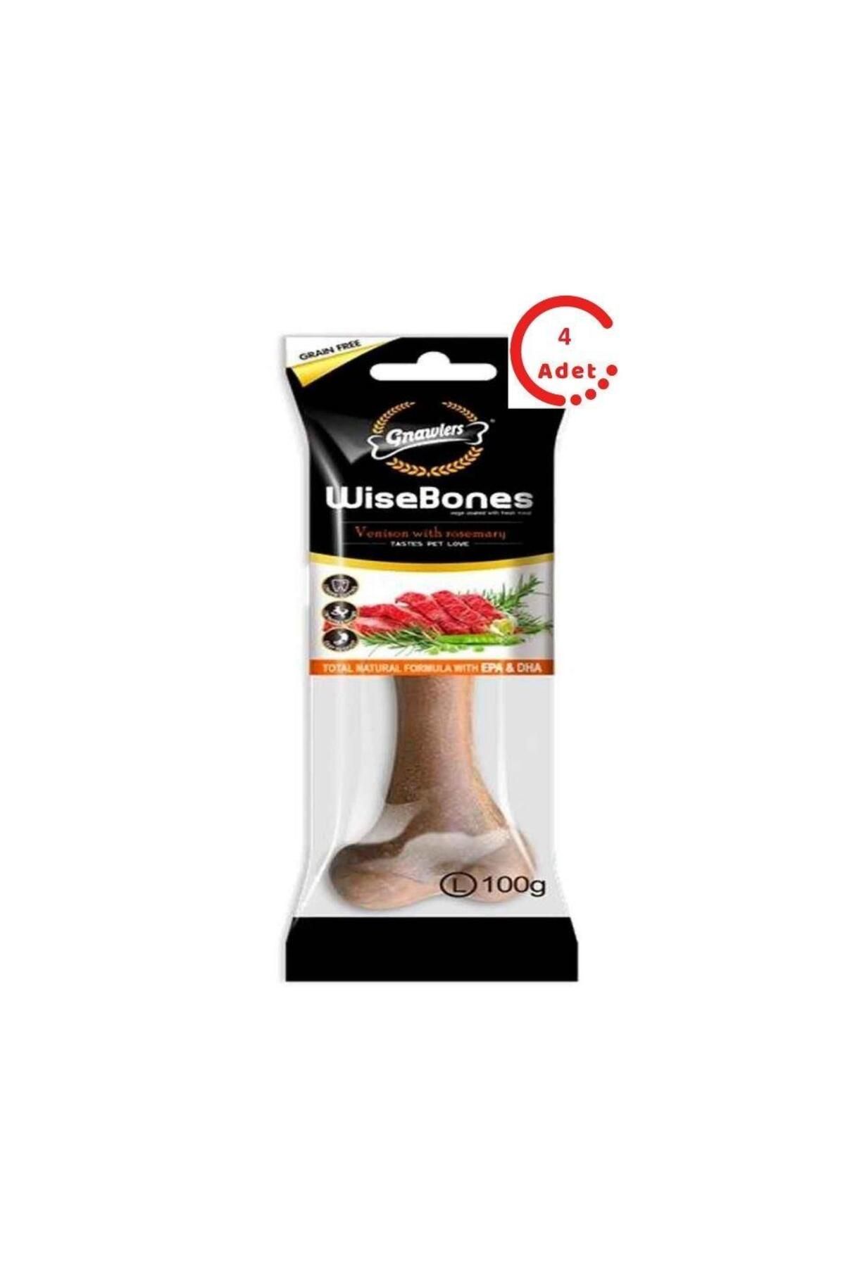 Gnawlers WISEBONES Biberiyeli ve Geyik Etli Köpek Ödül Kemiği 100 Gr x 4 Adet