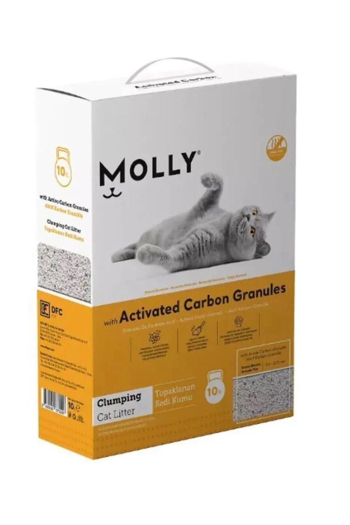 Molly Aktif Karbonlu Granüllü Topaklanan Kedi Kumu 10 Lt.