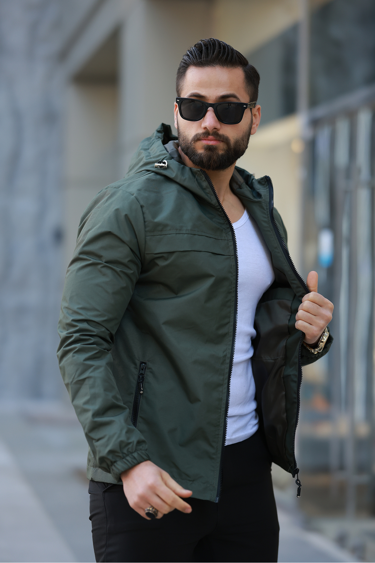S&M CLOTHİNG Yeni Sezon Erkek SU & Rüzgar Geçirmez Yağmurluk Mevsimlik Ceket görsel 2