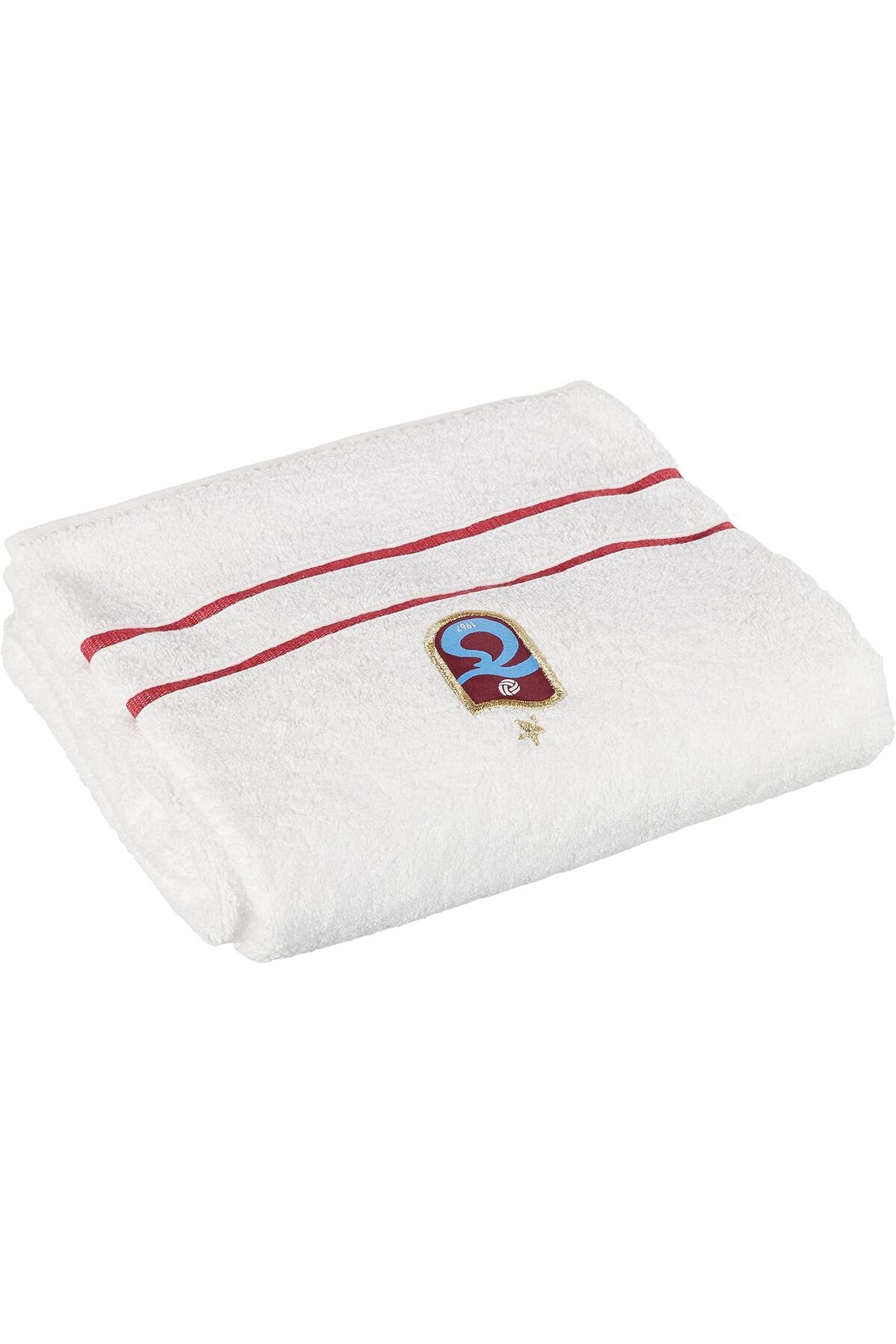 STOREMAX nffashopm Trabzonspor Lisanslı Arma Baskılı%100 Pamuk Banyo Havlusu, Beyaz, 90x150 cm storestarx