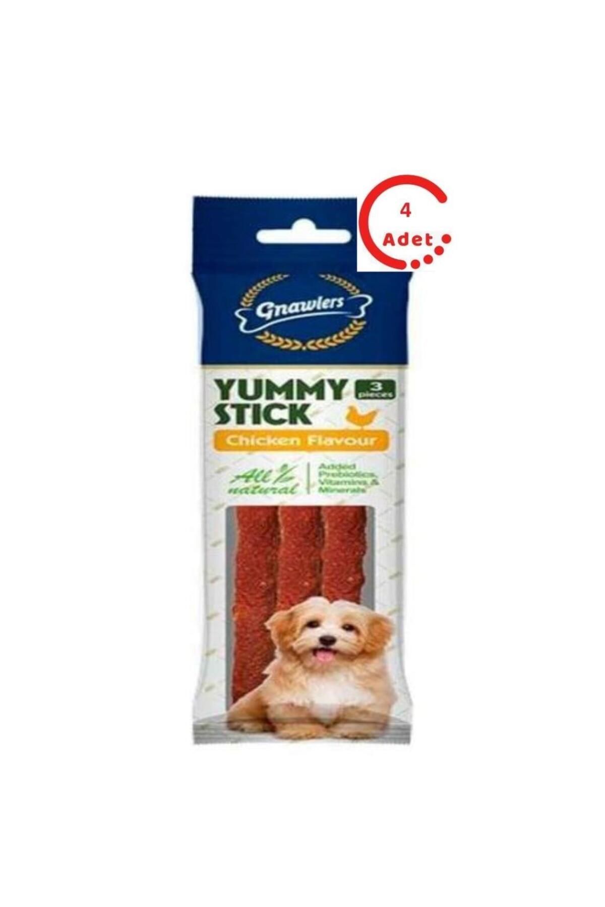 Gnawlers Yummy Köpek Ödülü Tavuklu 3'lü Paket x 4 Adet