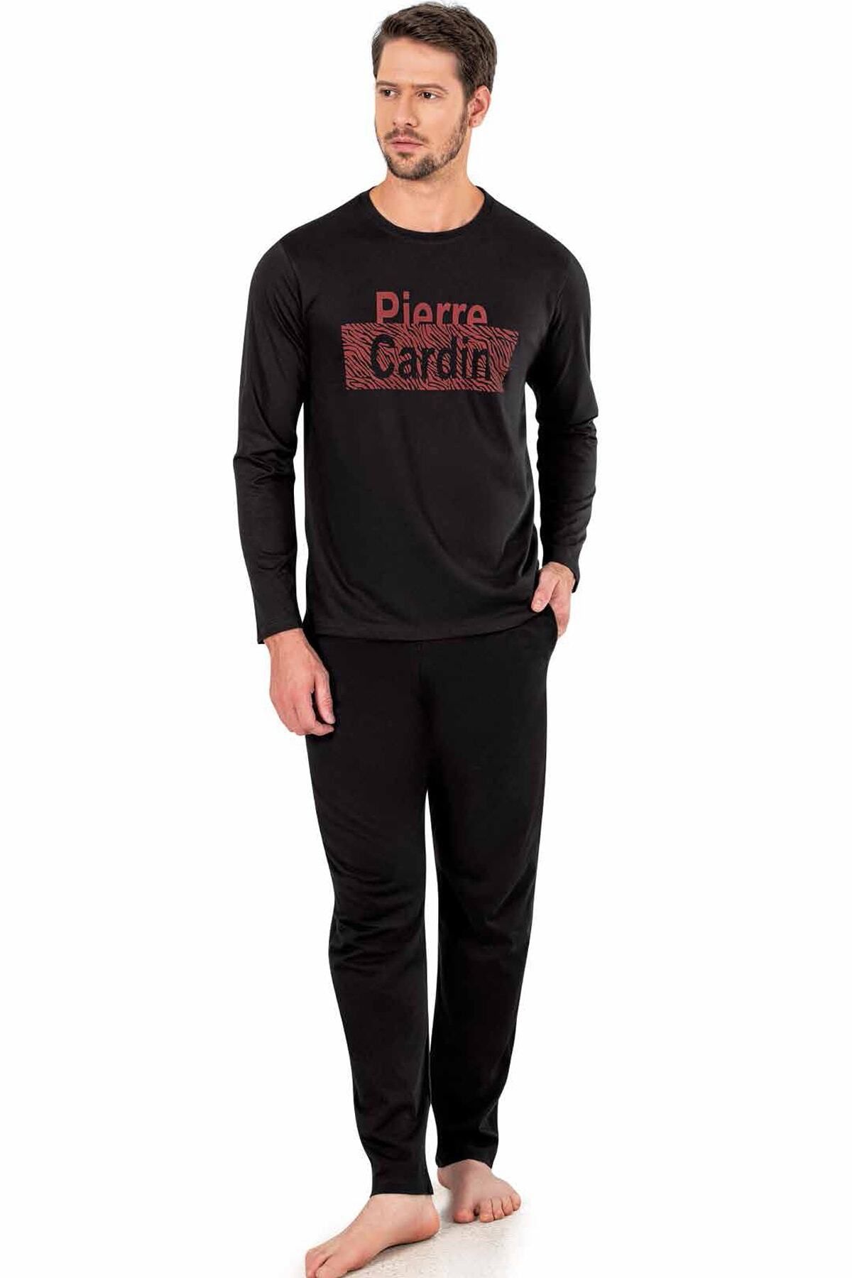 Pierre Cardin Pamuk Uzun Kol Yuvarlak Yaka Pijama Takım