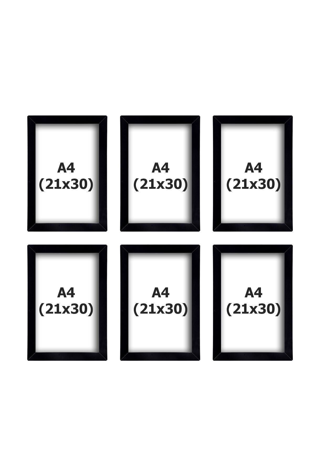 Elioure 6 Adet Siyah A4 Çerçeve MDF PVC Sertifika ve Fotoğraf İçin