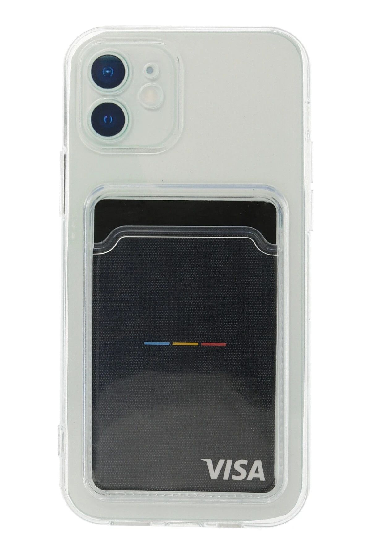 NewFace iPhone 12 Kılıf Kart Şeffaf Silikon - Şeffaf JOJUA