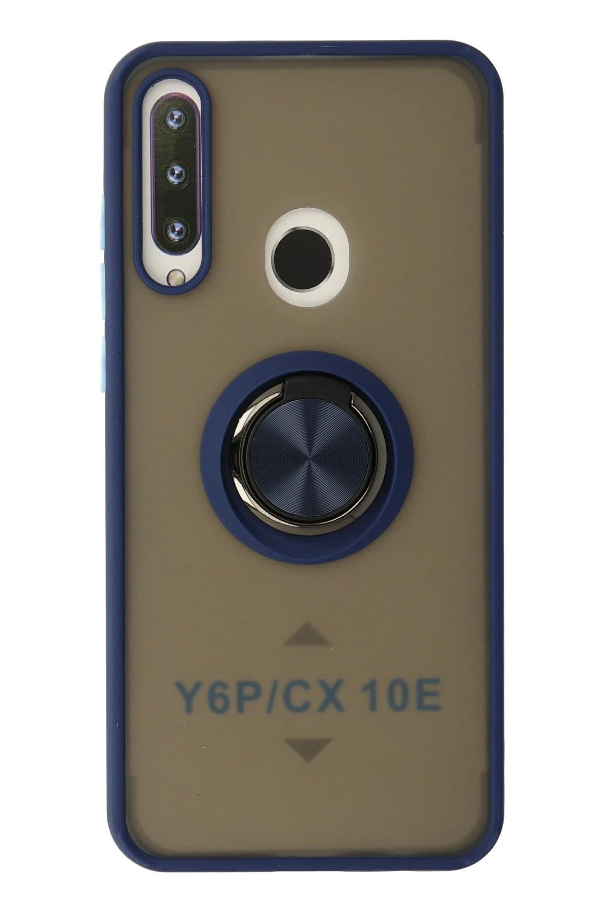NewFace Huawei Y6P Kılıf Montreal Yüzüklü Silikon Kapak - Lacivert BSTMY