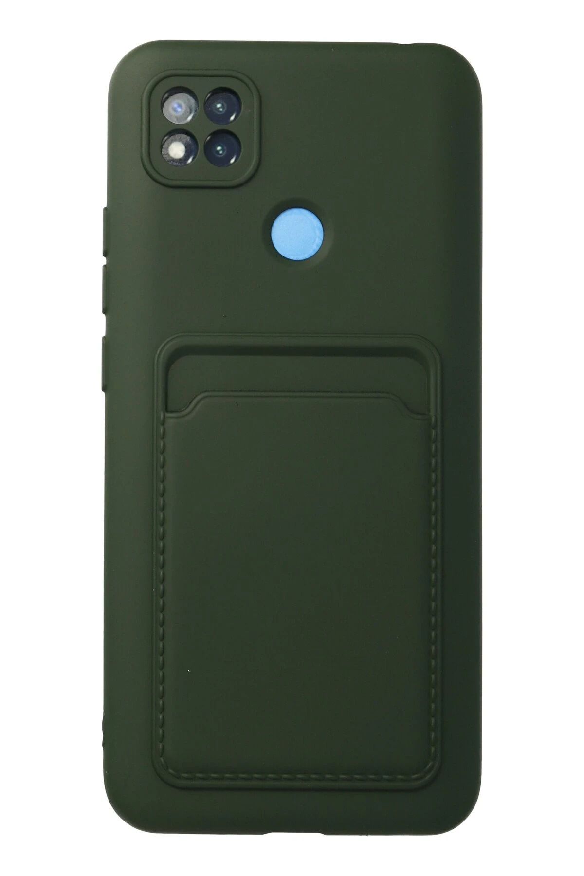 NewFace Xiaomi Redmi 9C Kılıf Kelvin Kartvizitli Silikon - Koyu Yeşil YNSMR