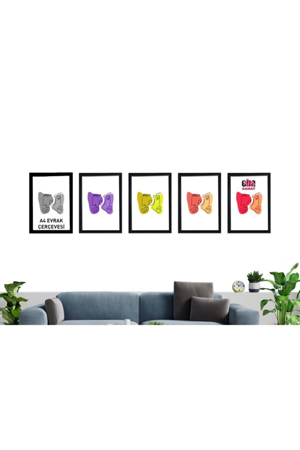 AS TİCARET A4 (21 Cm X 29.7 Cm) Çerçeve Siyah 5 Li Set