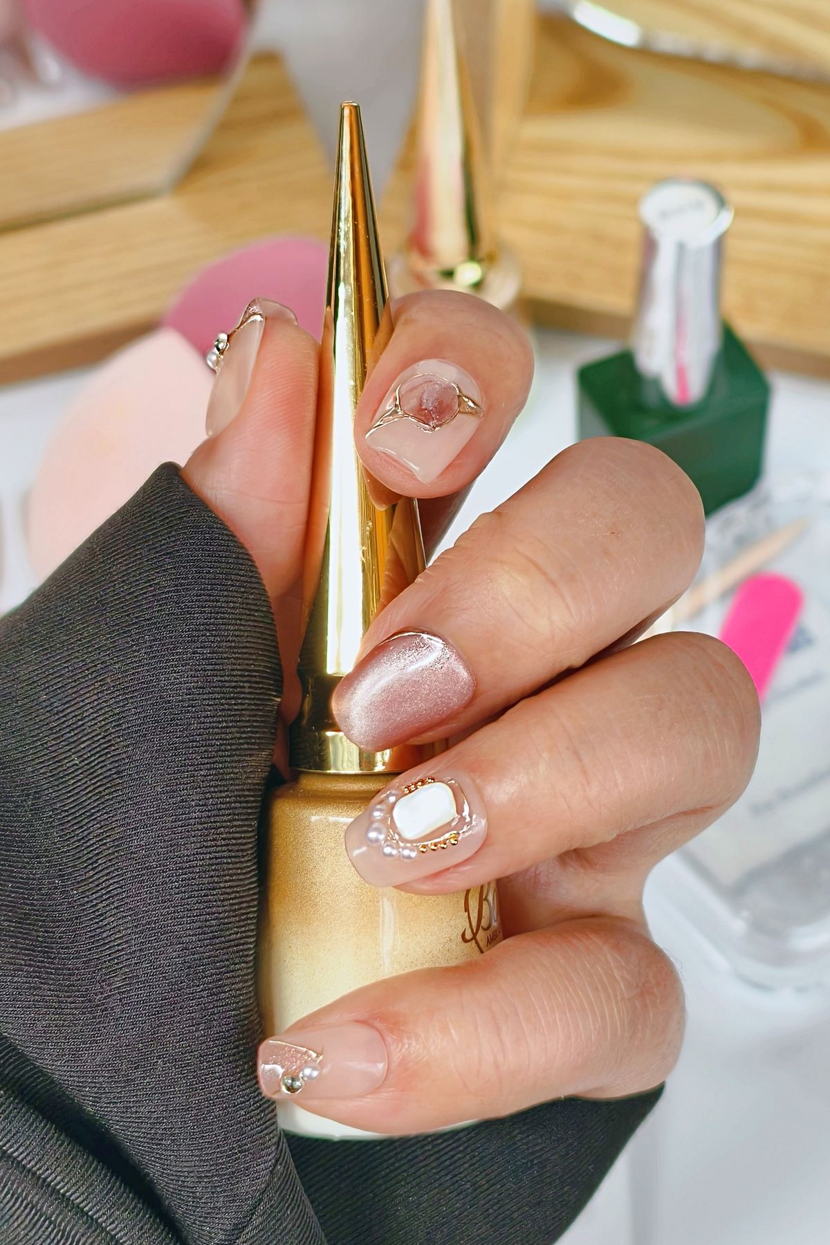 Easy Beauty Özel Günler için Protez Tırnak 10 Adet El Yapımı Takma Tırnak Seti