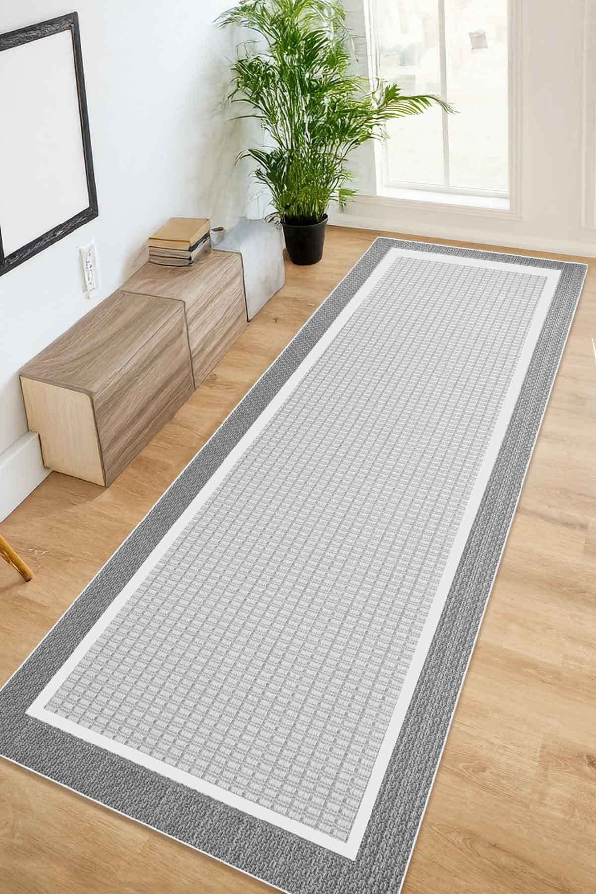 Decomia Home Dijital Kaymaz Yıkanabilir Sisal Görünümlü Salon Halısı Mutfak Halısı Koridor Halısı Yolluk