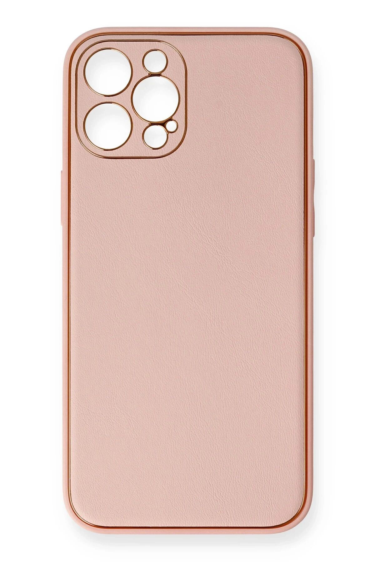 NewFace iPhone 12 Pro Max Kılıf Coco Deri Silikon Kapak - Pembe NRMSA