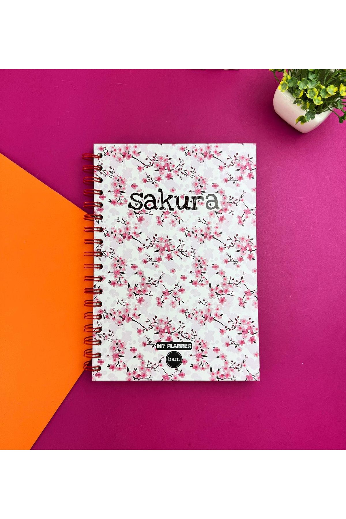 hediyeofisi Pembe Sakura Tasarımlı | Sticker'lı Tarihsiz Konuşan Ajanda Haftalık Planlayıcı Defter