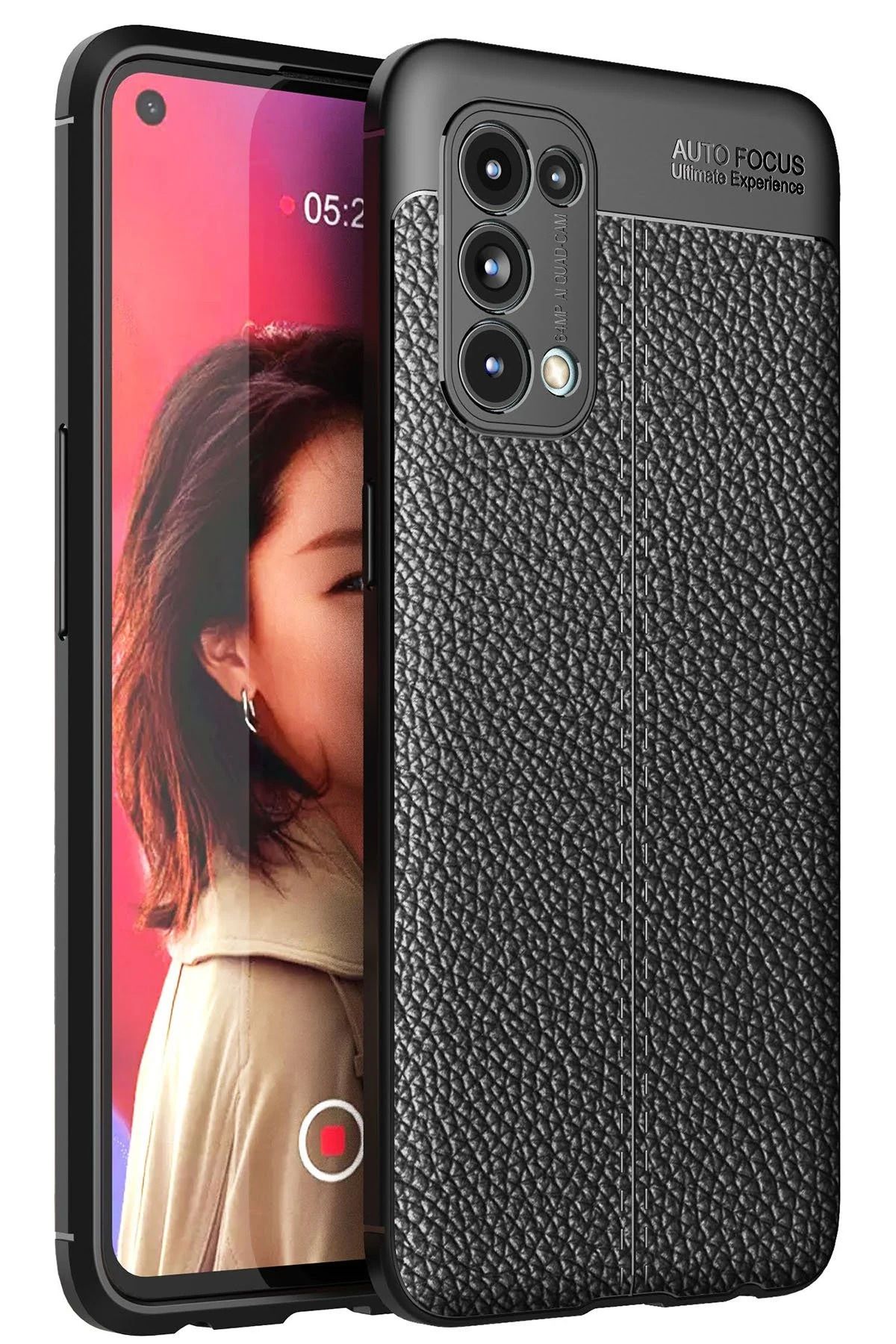 NewFace Reno 5 Kılıf Auto Focus Kapak - Siyah JOJUA