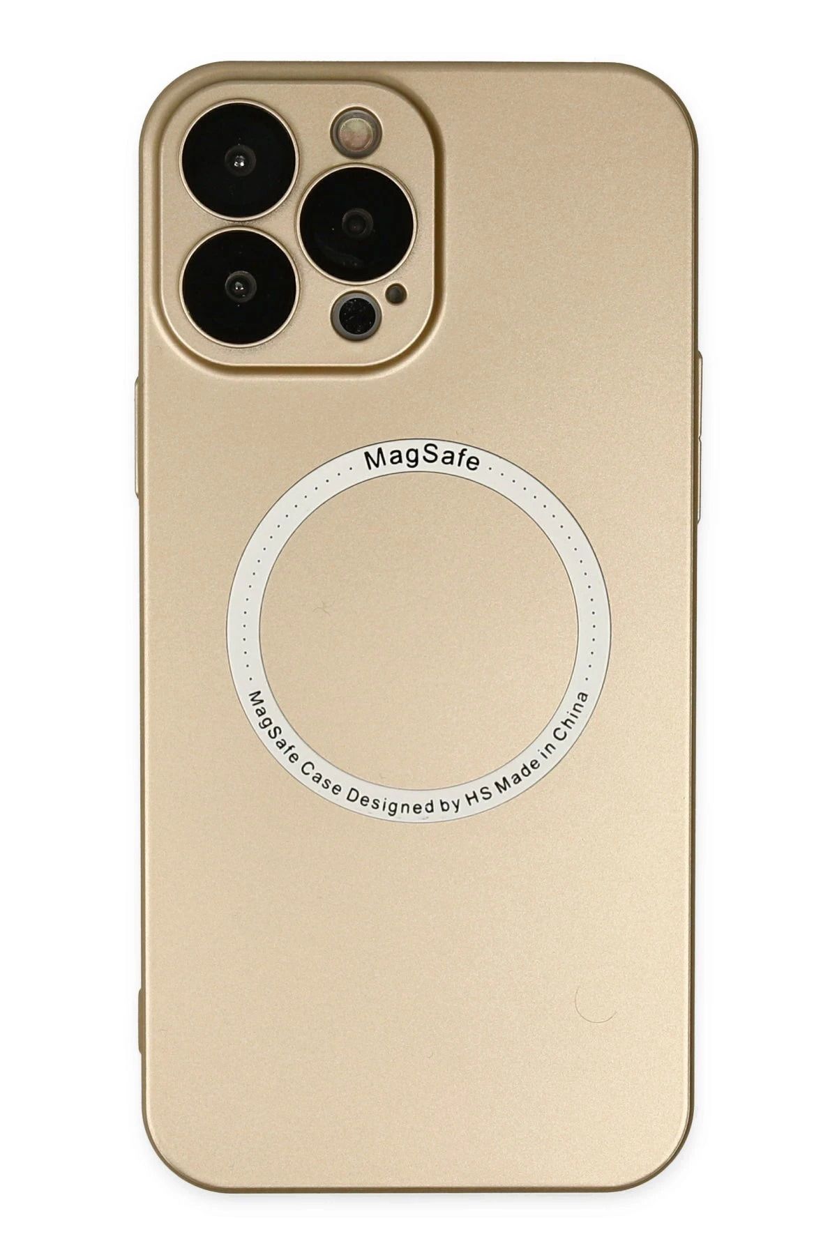 NewFace iPhone 14 Pro Max Kılıf Jack Magneticsafe Lens Silikon - Gold HNZRN