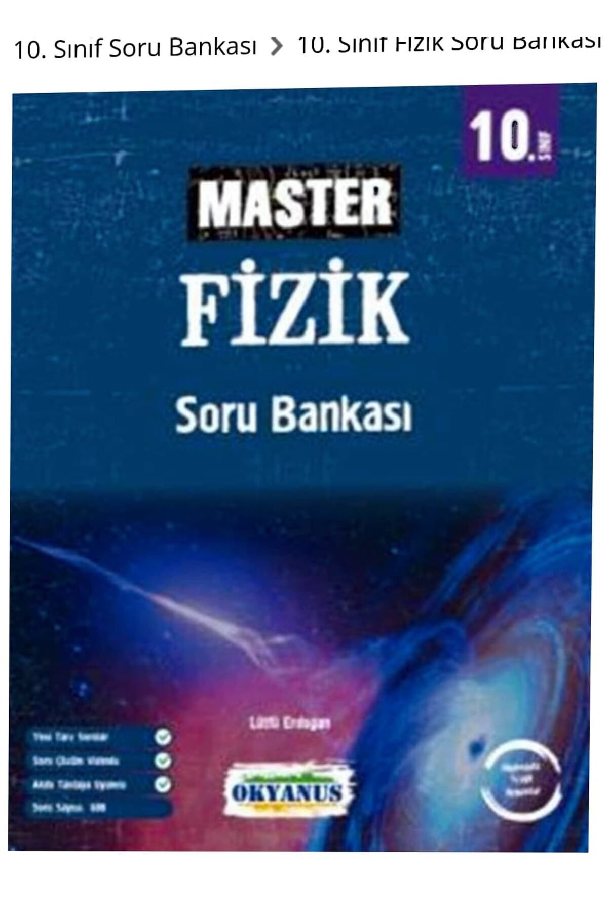 Okyanus Yayıncılık Okyanus Yayınları 10. Sınıf Master Fizik Soru Bankası
