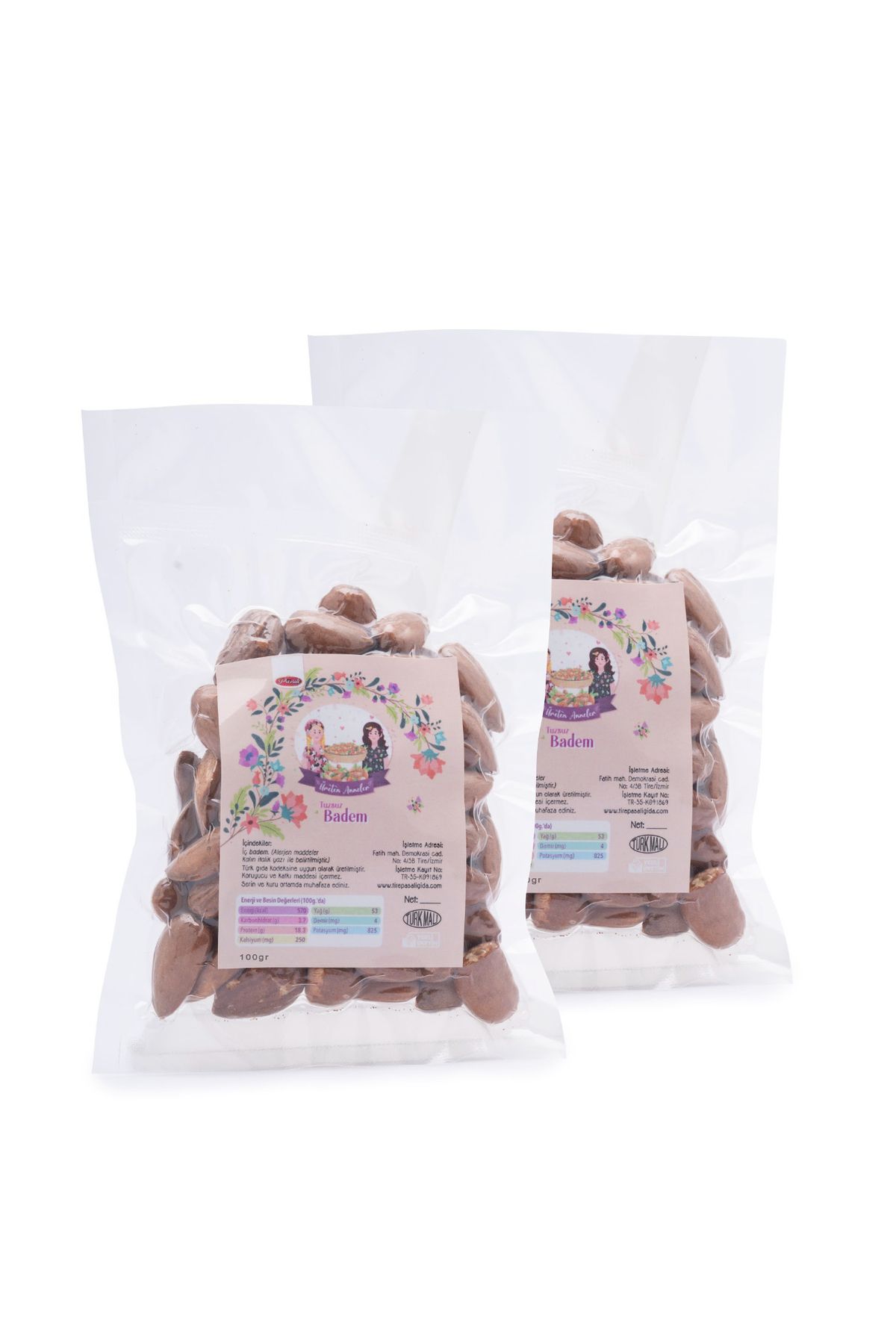 ÜRETEN ANNELER KAVRULMUŞ BADEMİÇİ 200 GR(AFLATOKSİN-AĞIR METAL ANALİZLİ)