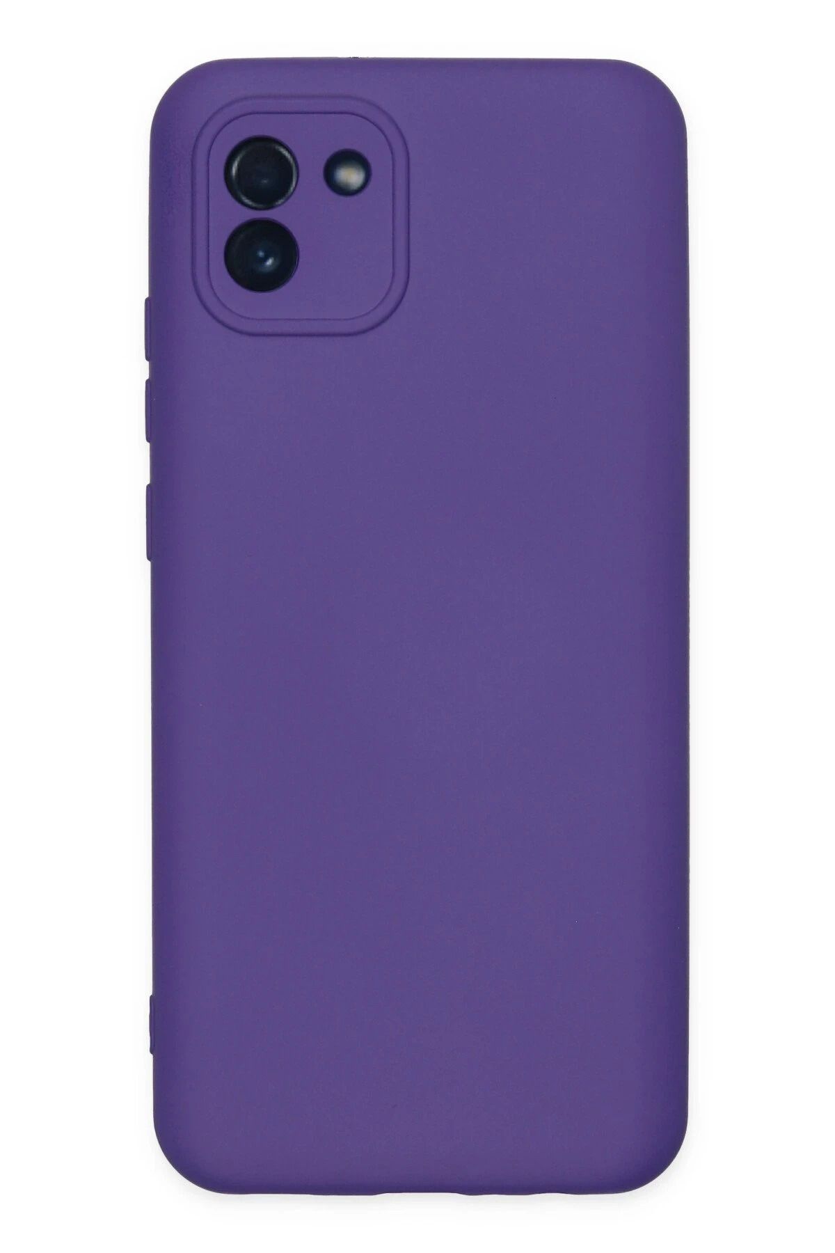 NewFace Galaxy A03 Kılıf Nano içi Kadife Silikon - Mor HNZRN