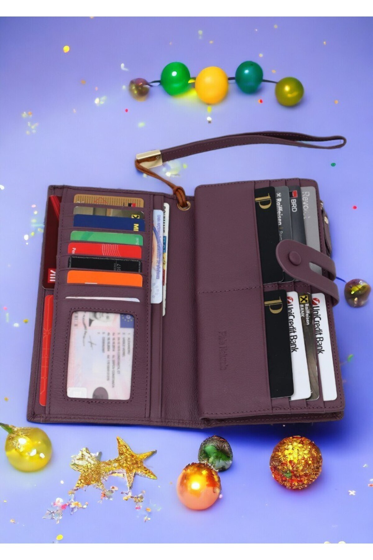 OEM-Women's genuine leather wallet Hassion A12, purple 6
