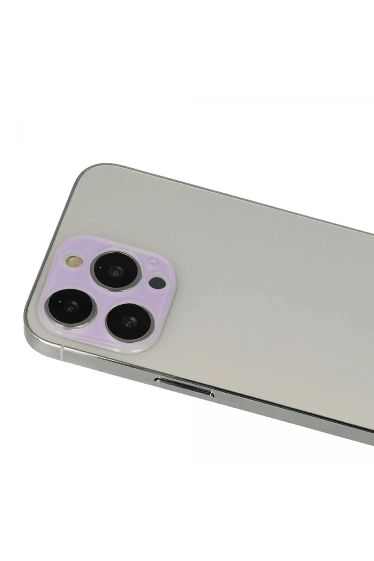NewFace Uyumlu iPhone 13 Pro Max Rainbow Kamera Lens Koruma Cam - Mor DRSTR
