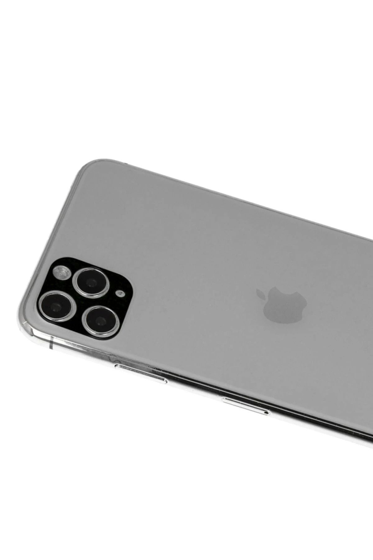 NewFace iPhone 11 Pro Max Uyumlu Rainbow Kamera Lens Koruma Cam - Siyah