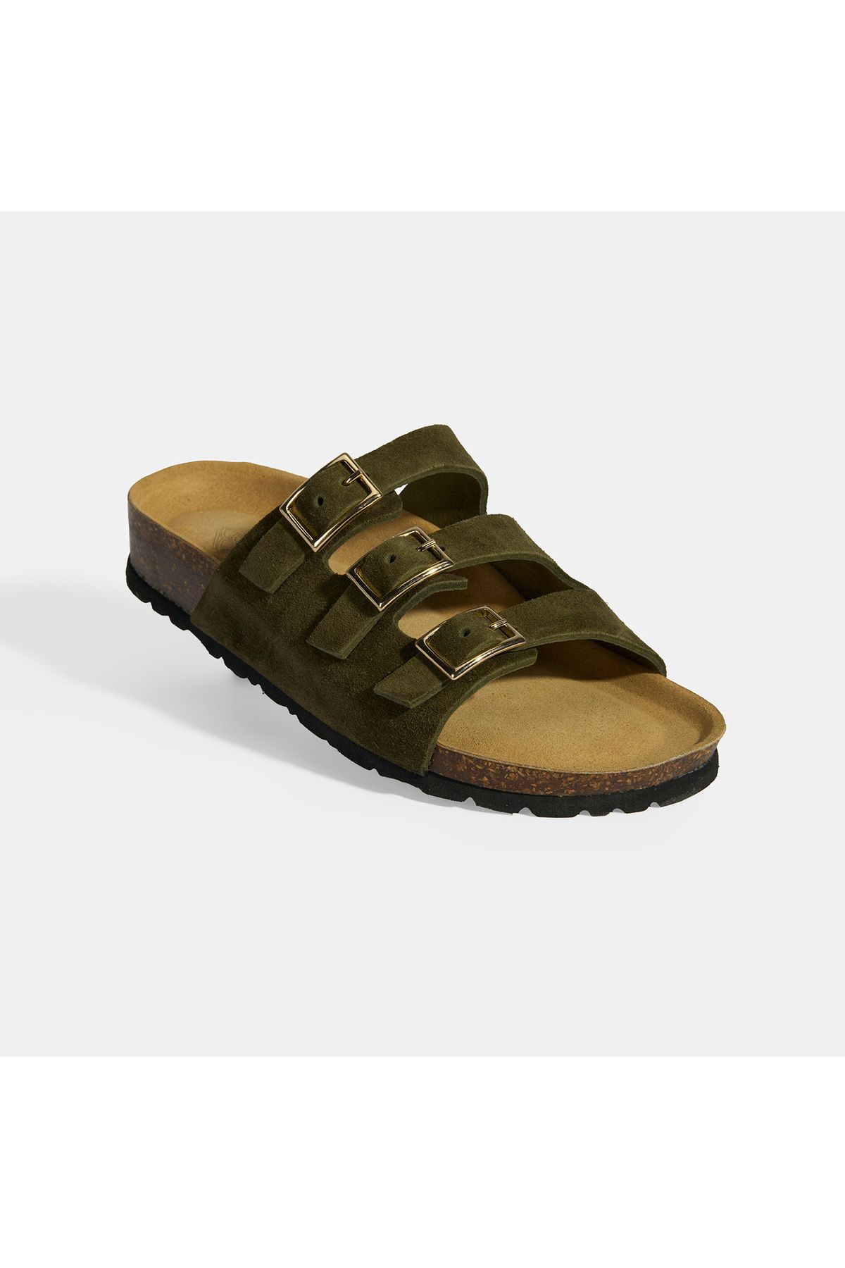 Desa-Papuci de damă kaki cu cataramă din piele intoarsa 6