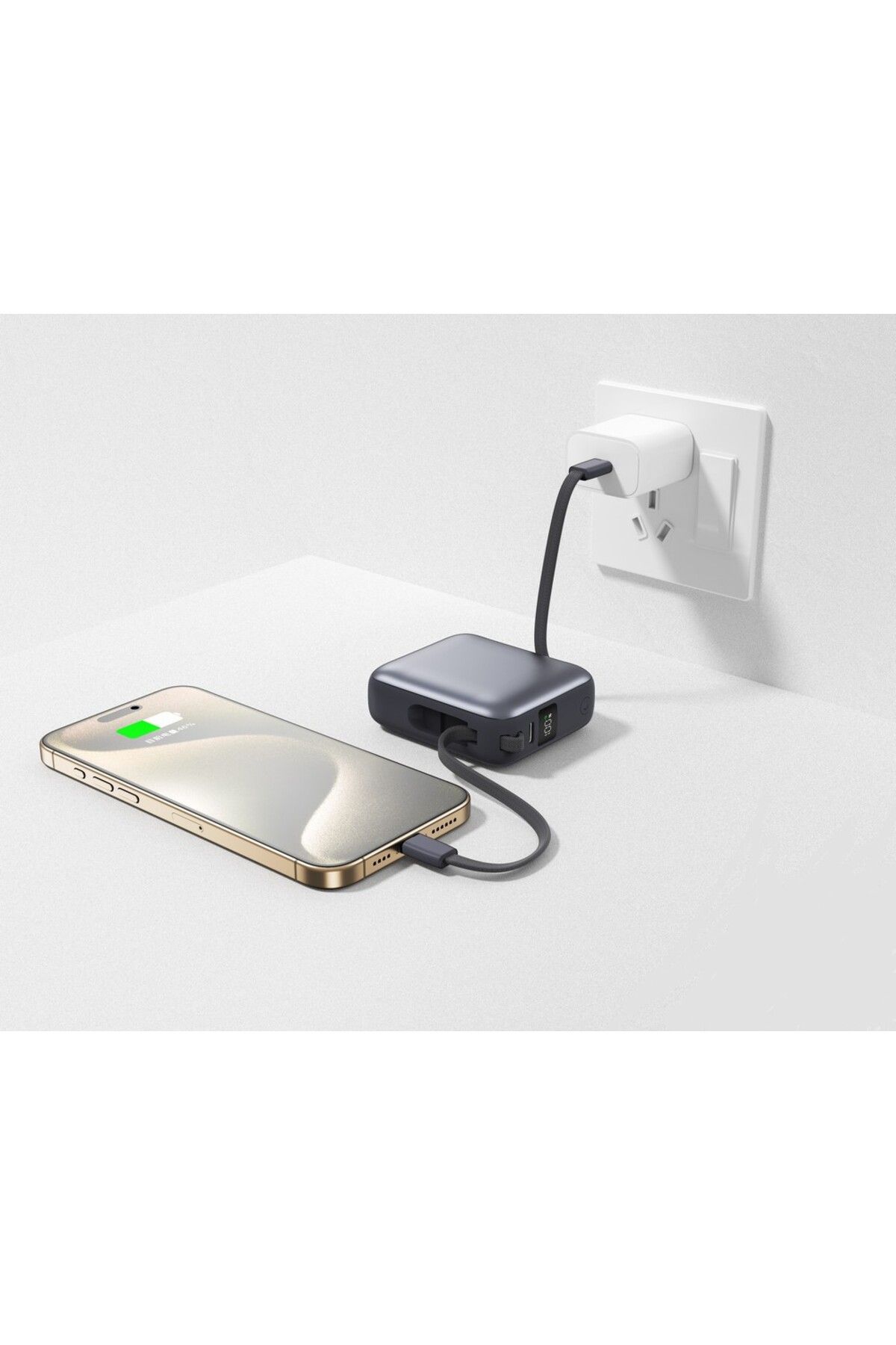 iOsuite-Mini 10,000mAh Power Bank – PD 22.5W Fast Charge w/ USB-C & Lightning – Grey 5