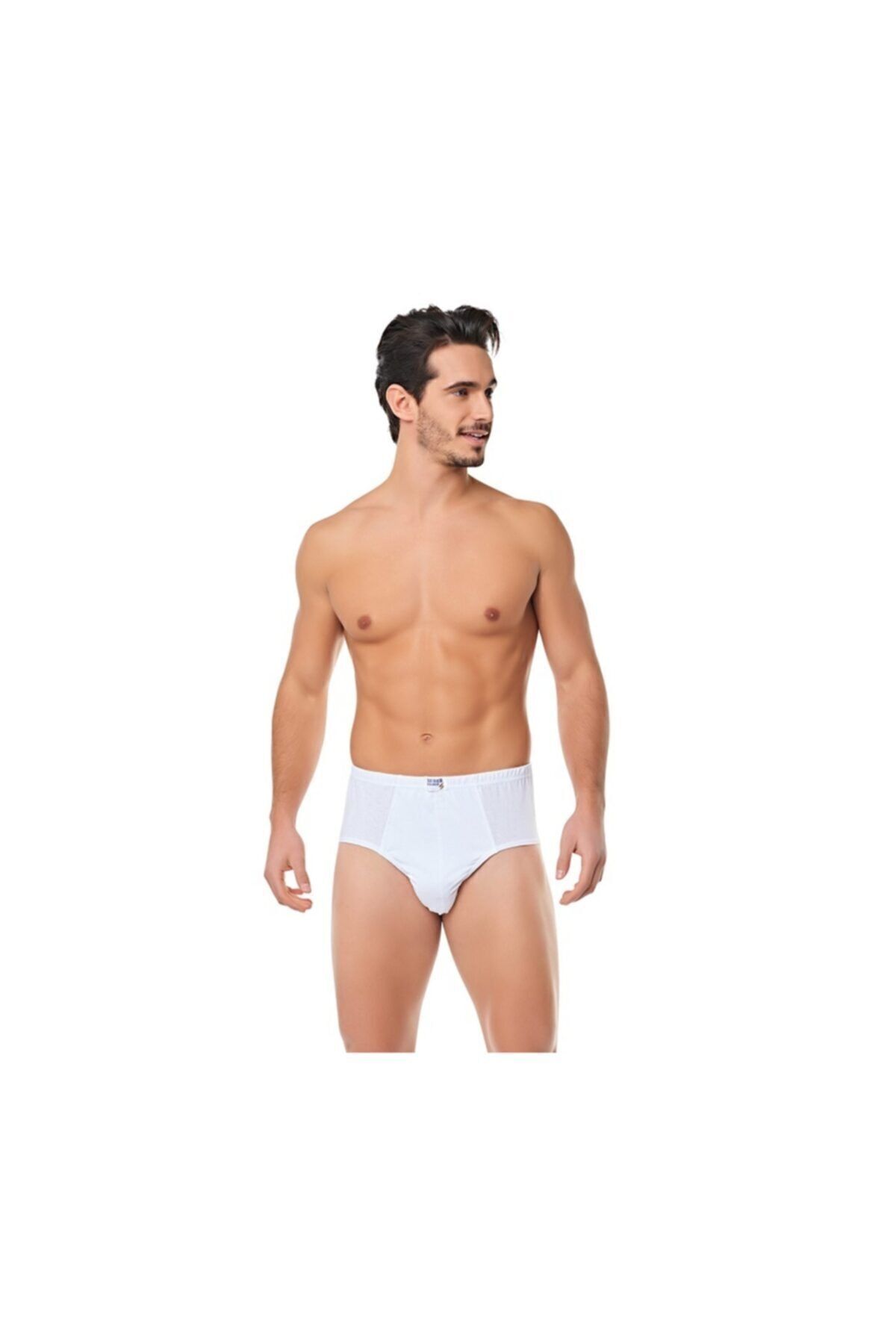 KEYAL Seher Erkek Penye 6'lı Paket Kom Slip Külot (beyaz) %100 Pamuklu