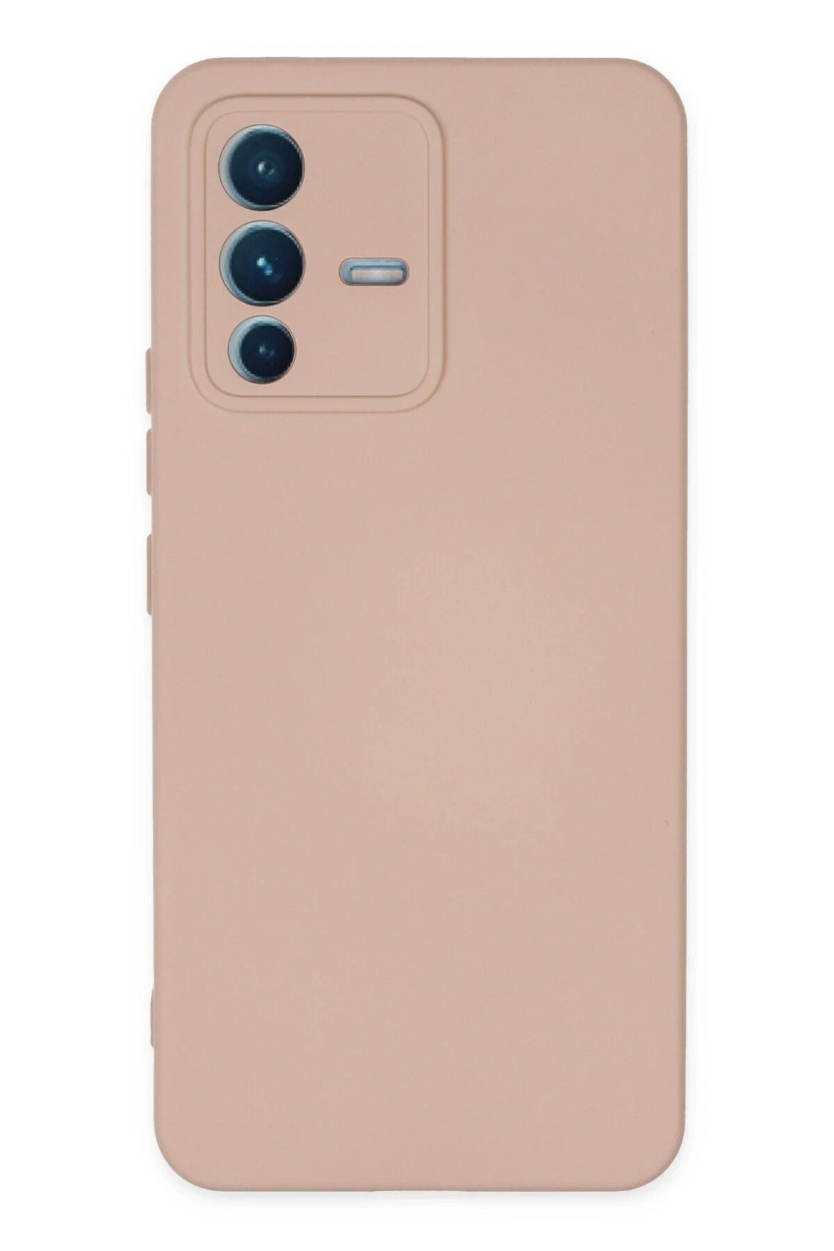 NewFace Vivo V23 5G Uyumlu Kılıf Nano içi Kadife Silikon - Pudra BSTMY