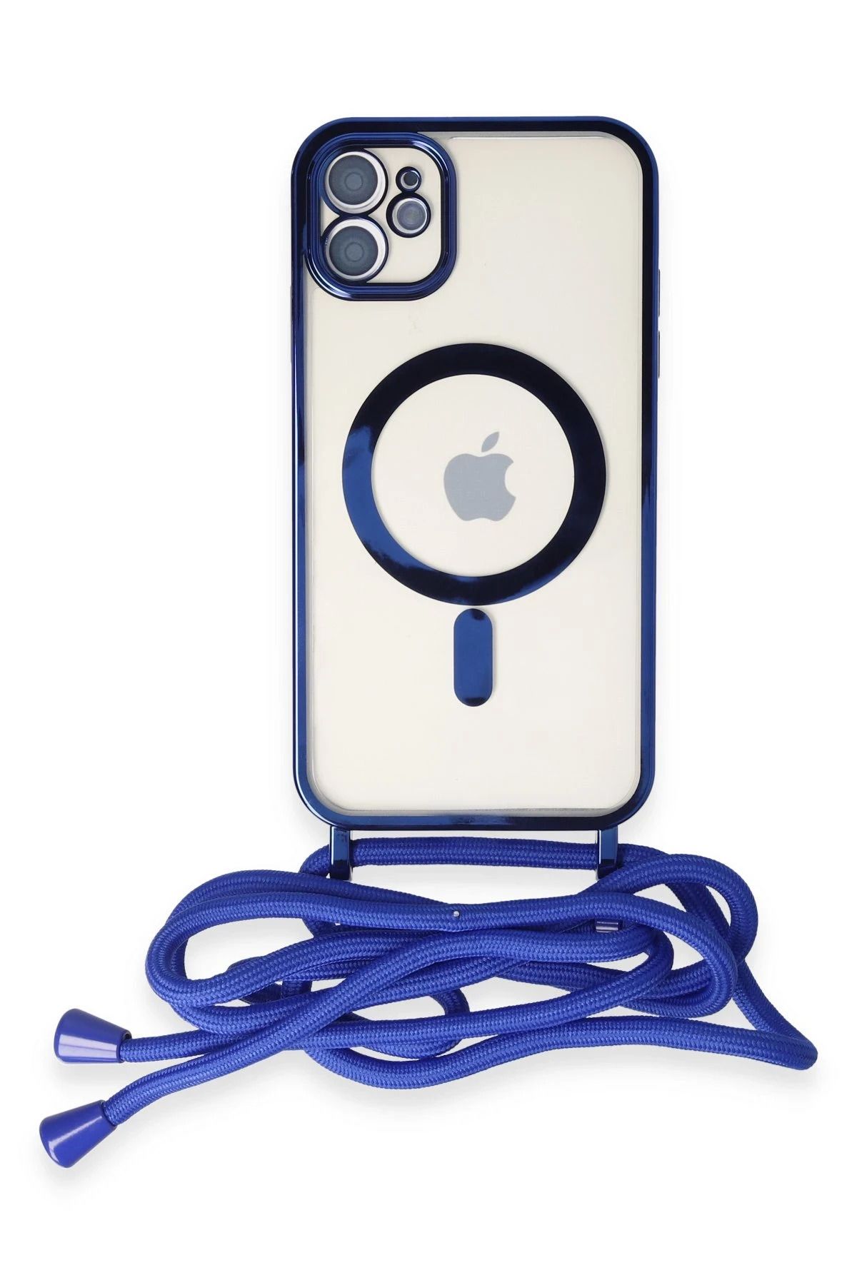 NewFace iPhone 11 Kılıf Divo Lazer Askılı Magsafe Kapak - Mavi YNSMR