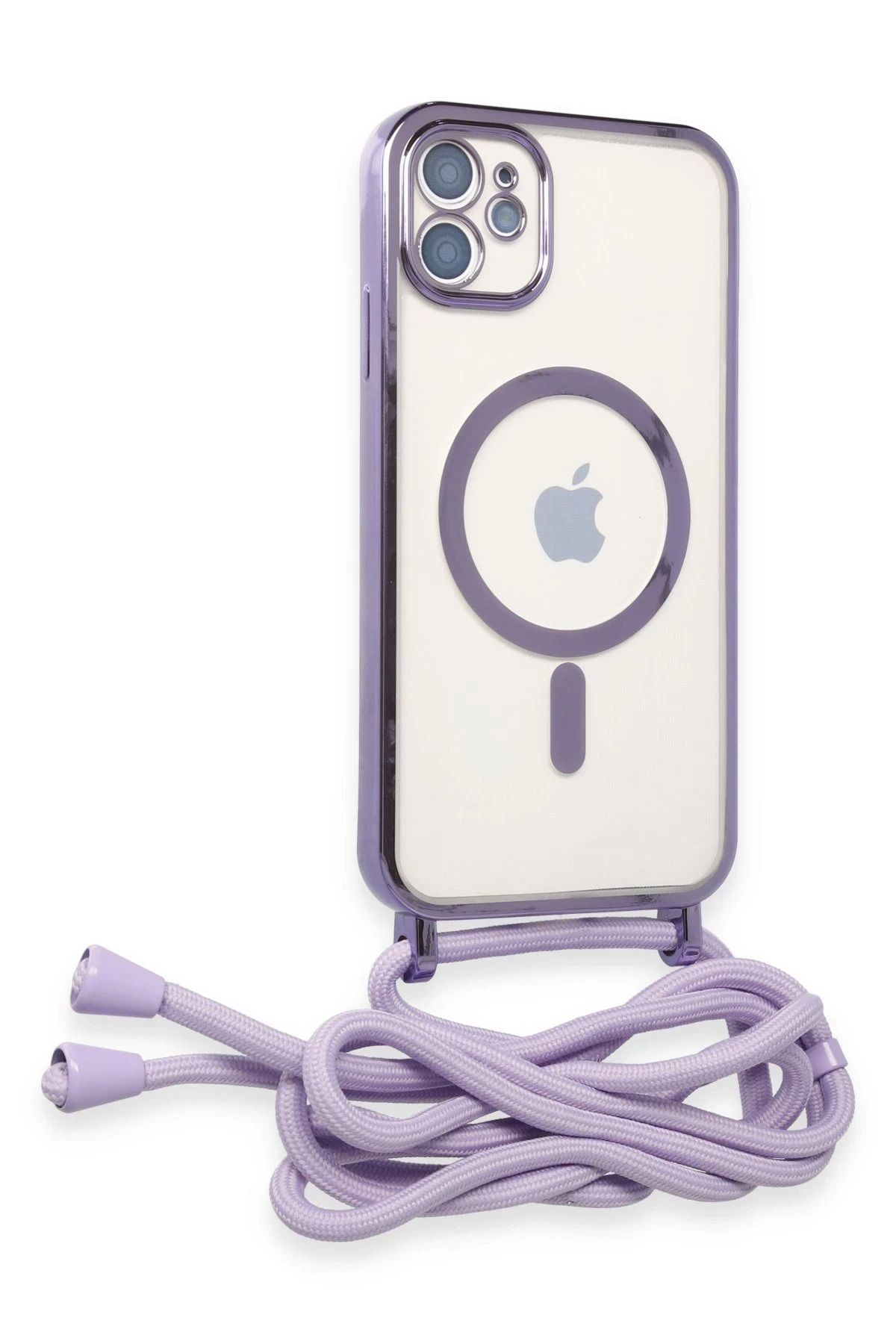 cepmoda iPhonE 11 | DiVO Taşıma iP Askılı Lazer Magsafe Silikon Telefon Kılıfı | LİLA