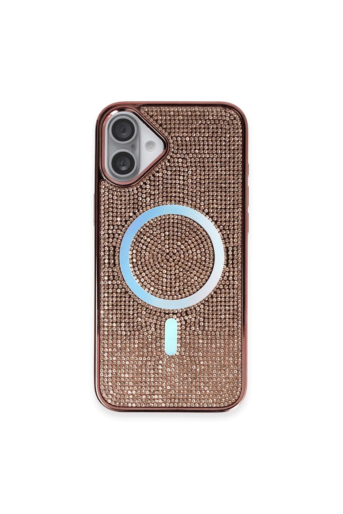 NewFace iPhone 16 Kılıf Diamond Magsafe Kapak - Pembe HNZRN