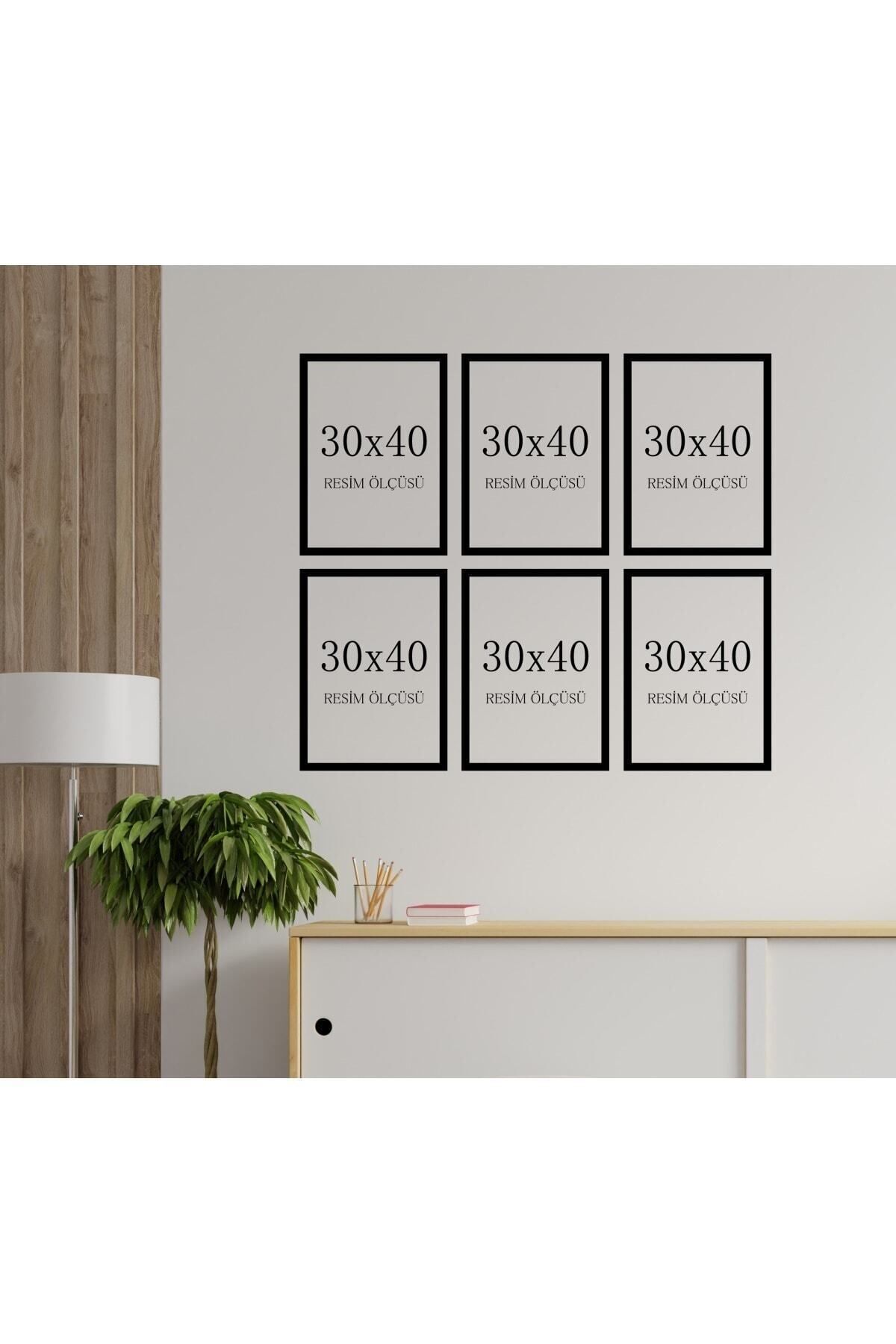 AS TİCARET Siyah Renk 30x40cm 6 Adet Boş Çerçeve