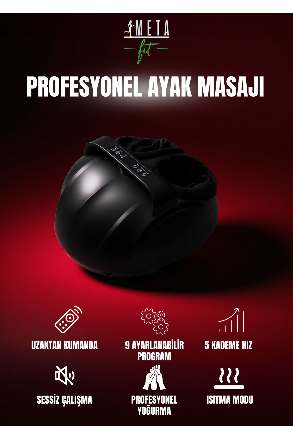 metafit METAFEET Profesyonel Ayak Masaj Aleti Titreşimli, Isıtmalı, Ayarlanabilir