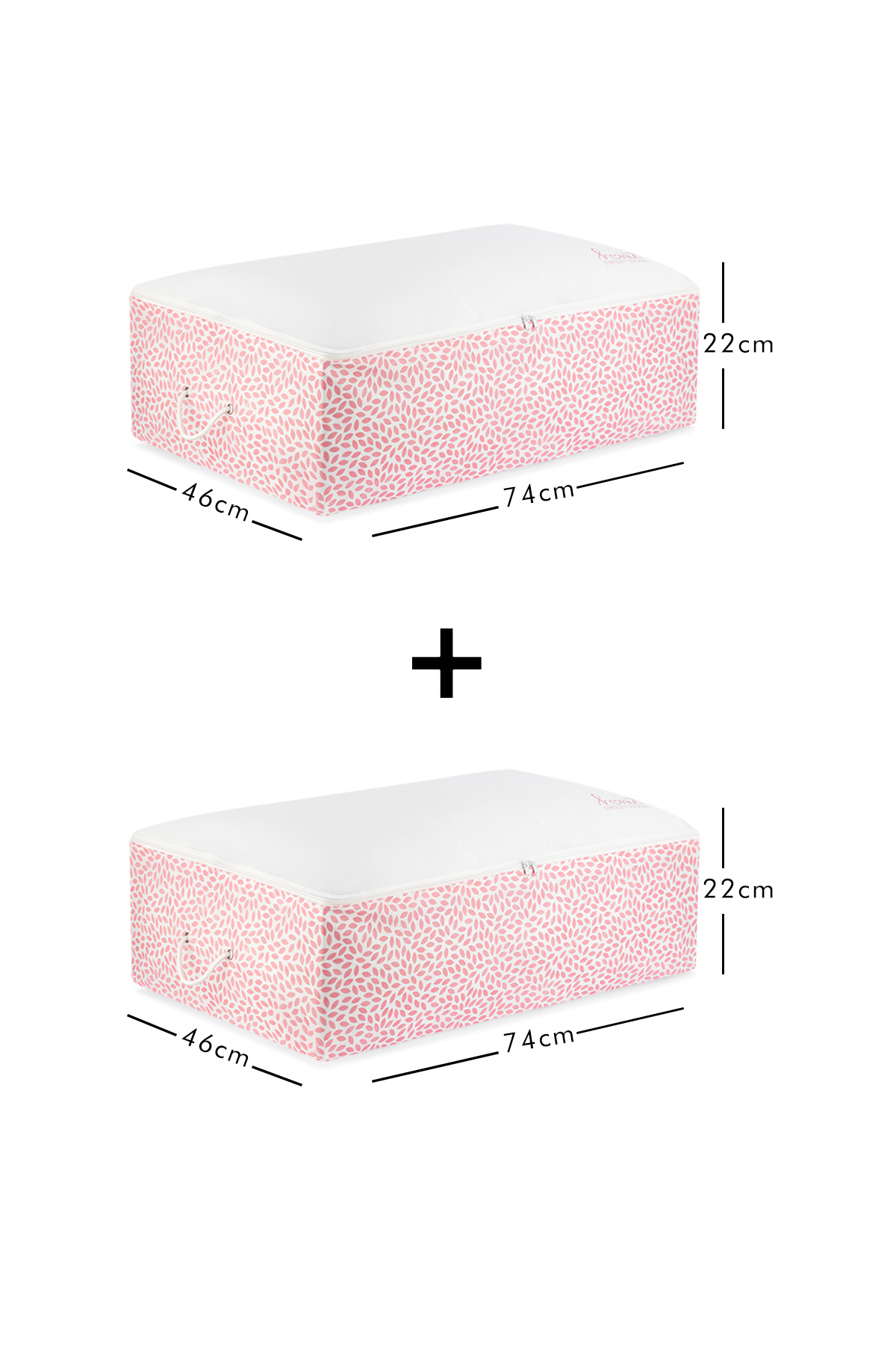 REKHOME-Set of 2 Powder Home Sweet Home Mega Size Base under Bed Cabinet Pillow Quilt Sweater Clothes Bag 7