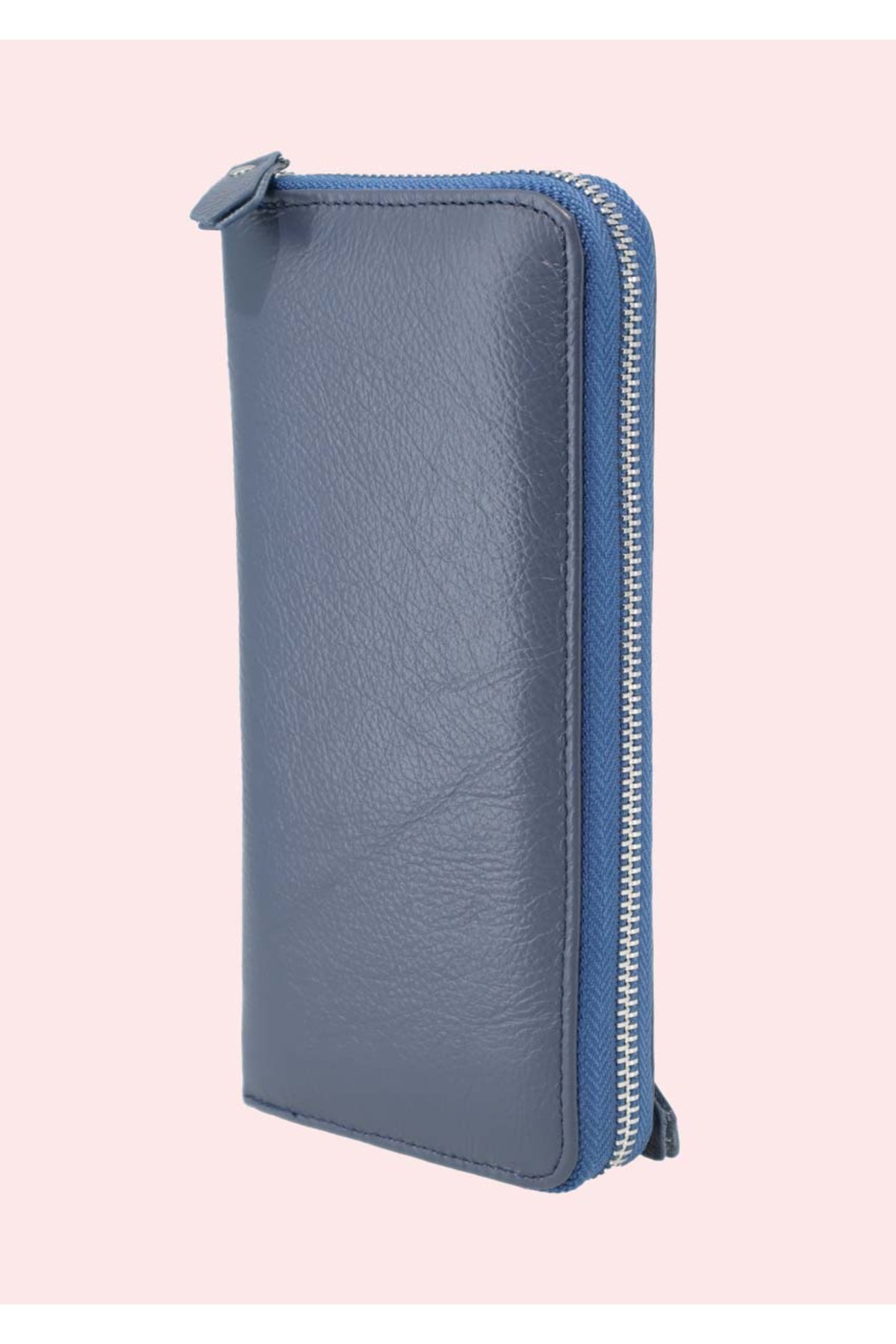 OEM-Women's genuine leather wallet, HASSION, B02, navy blue 3