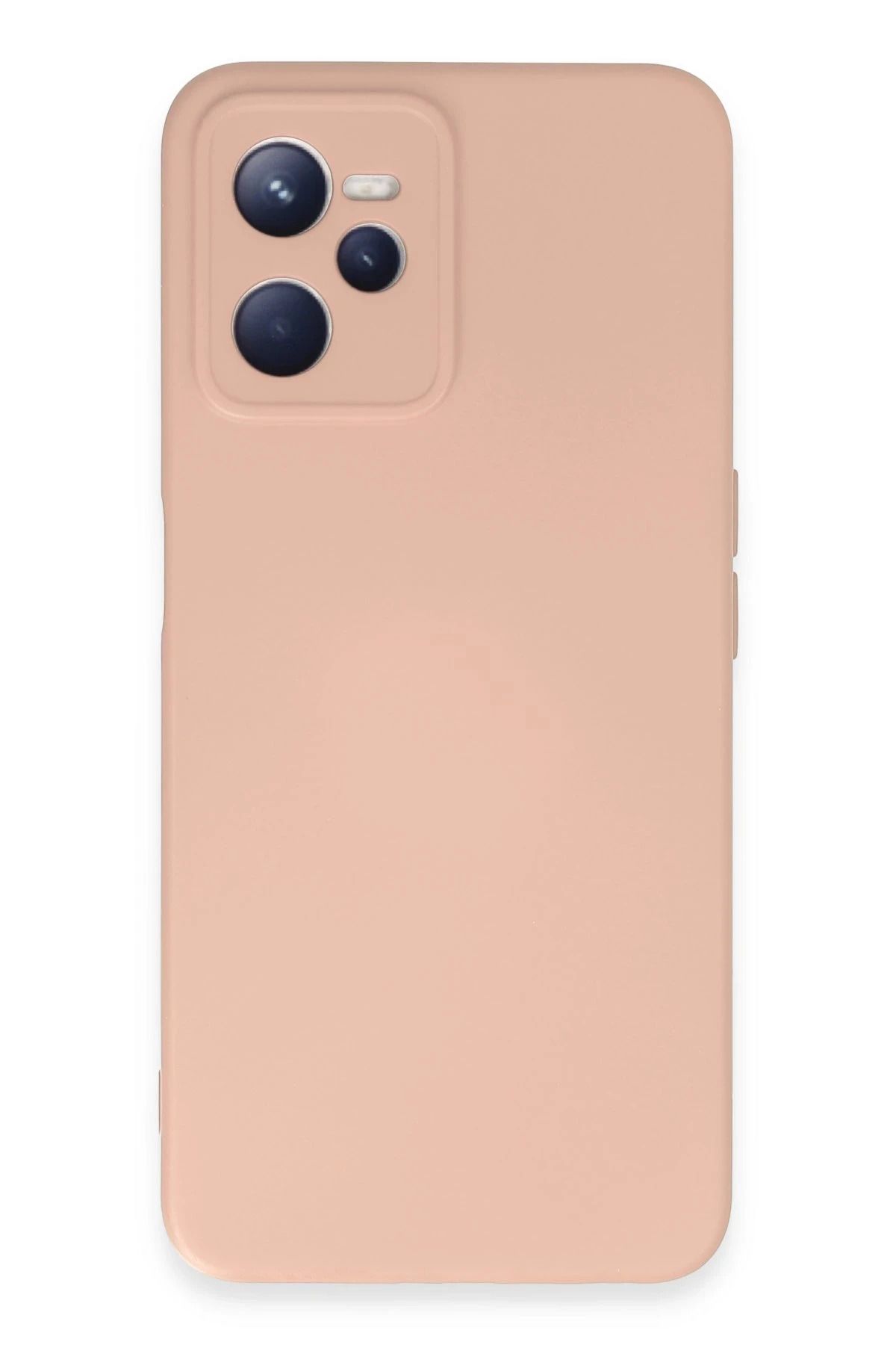NewFace Realme C35 Kılıf Nano içi Kadife Silikon - Pudra JOJUA