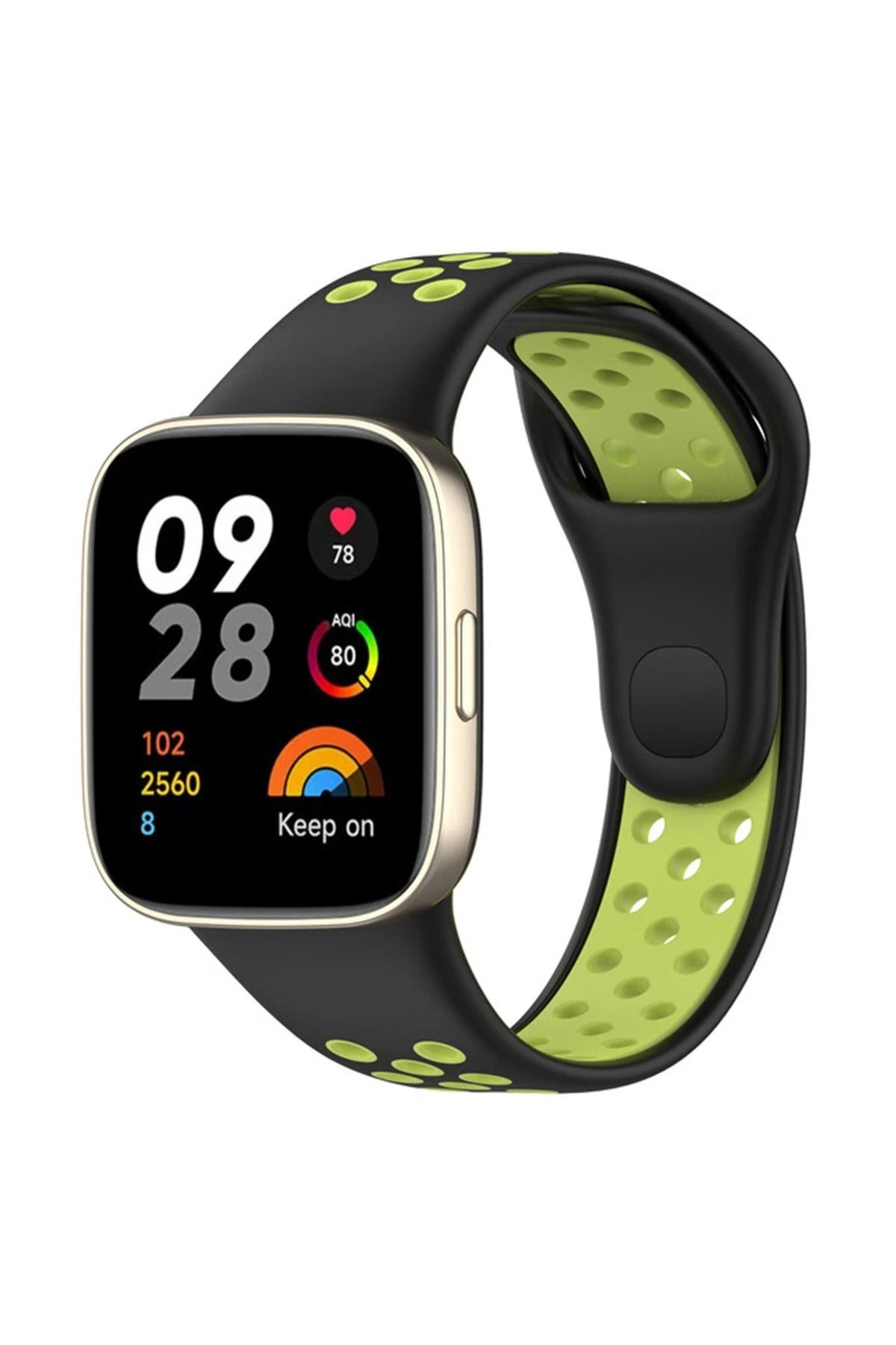 NewFace Xiaomi Redmi Watch 3 Spor Delikli Kordon - Siyah-Yeşil BSTMY