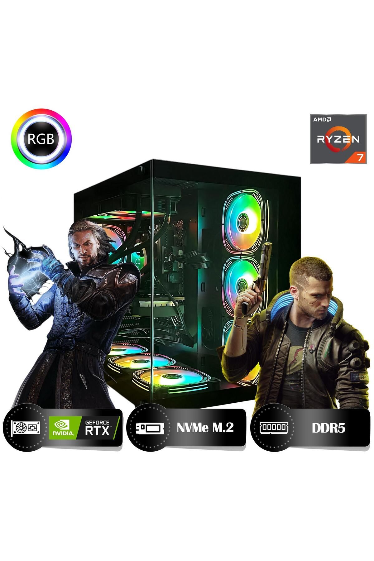 Hyper Rocket One HRA324060 Ryzen 7 8700F 32GB Ram 1TB Nvme M.2 SSD RTX4060 8GB Masaüstü Oyuncu Bilgi