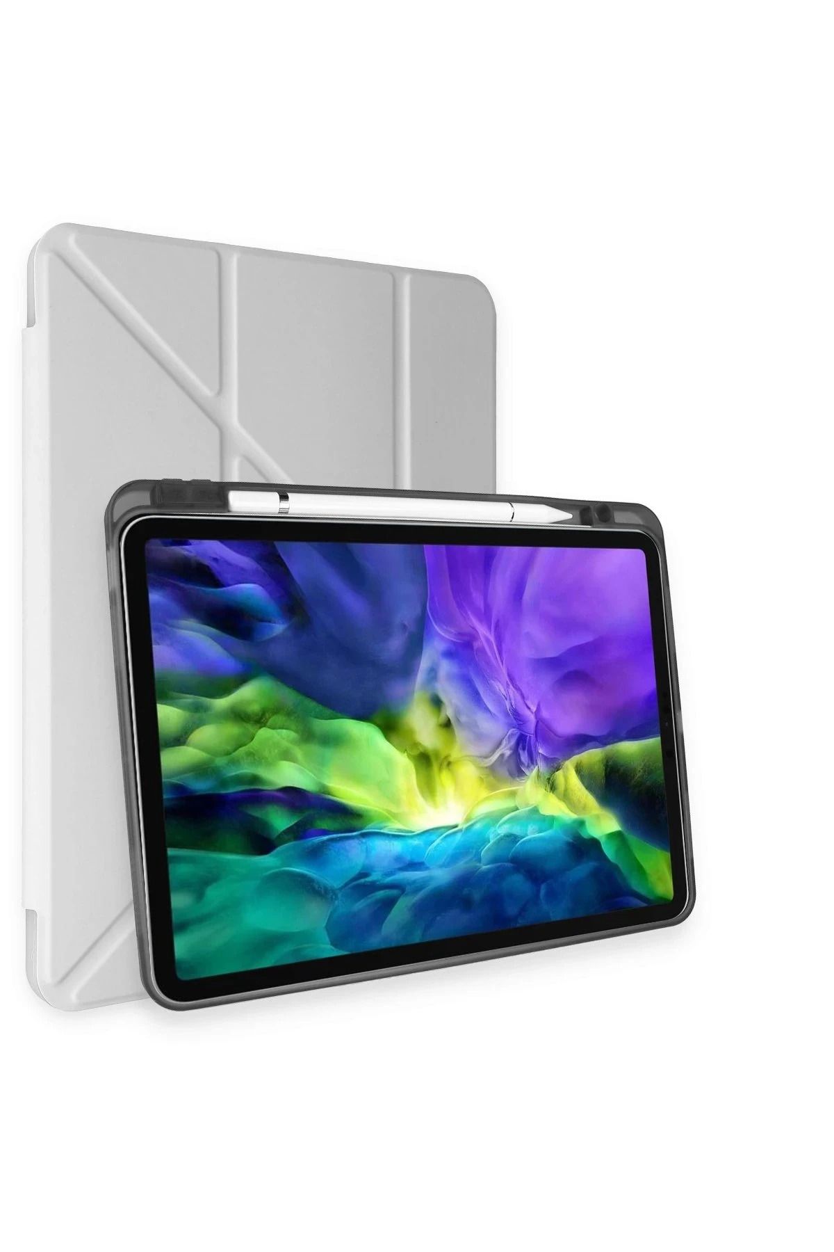 NewFace iPad Pro 11 (2018) Kılıf Kalemlikli Mars Tablet Kılıfı - Gri INSLM