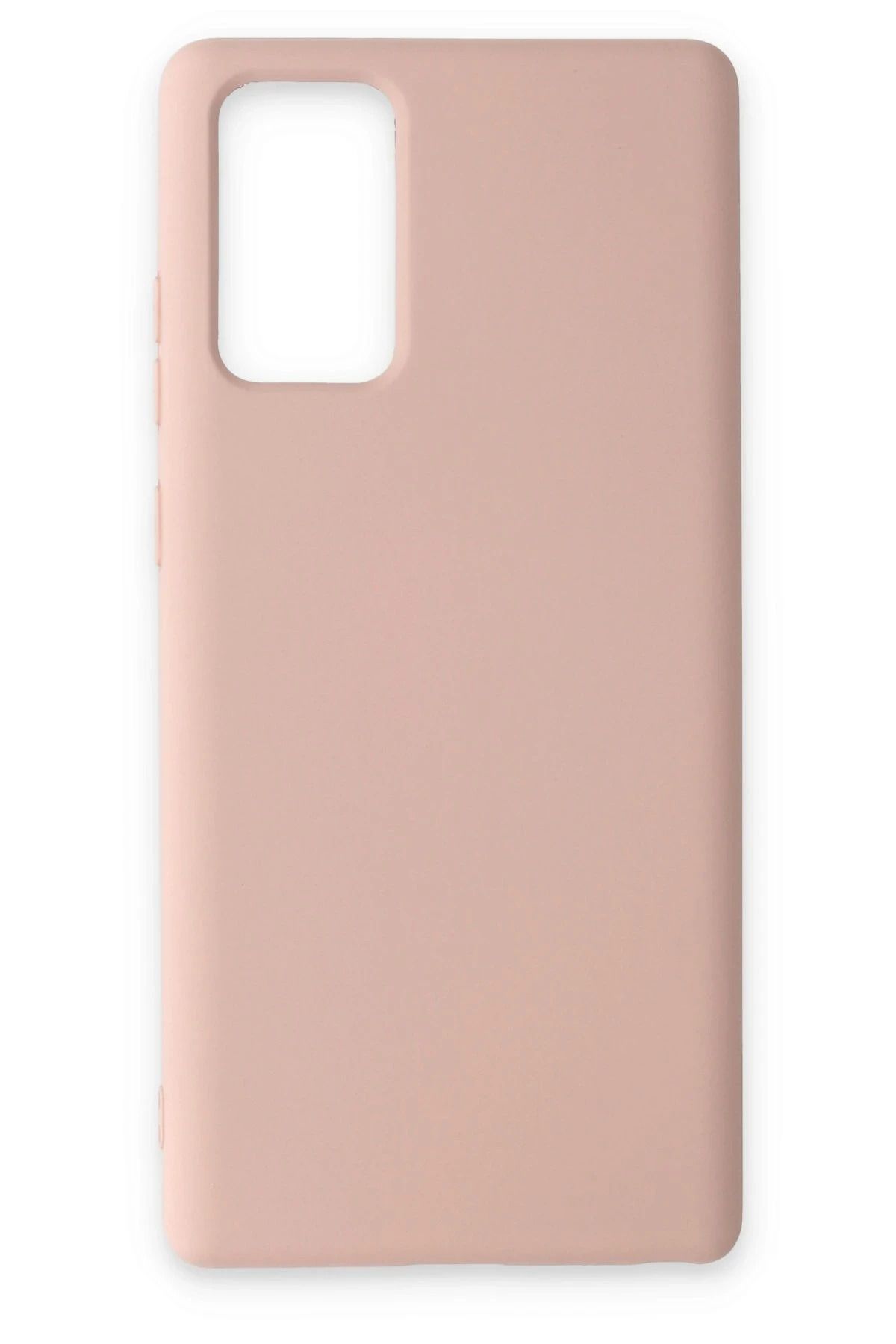NewFace Samsung Galaxy Note 20 Kılıf Nano içi Kadife Silikon - Pudra YNSMR