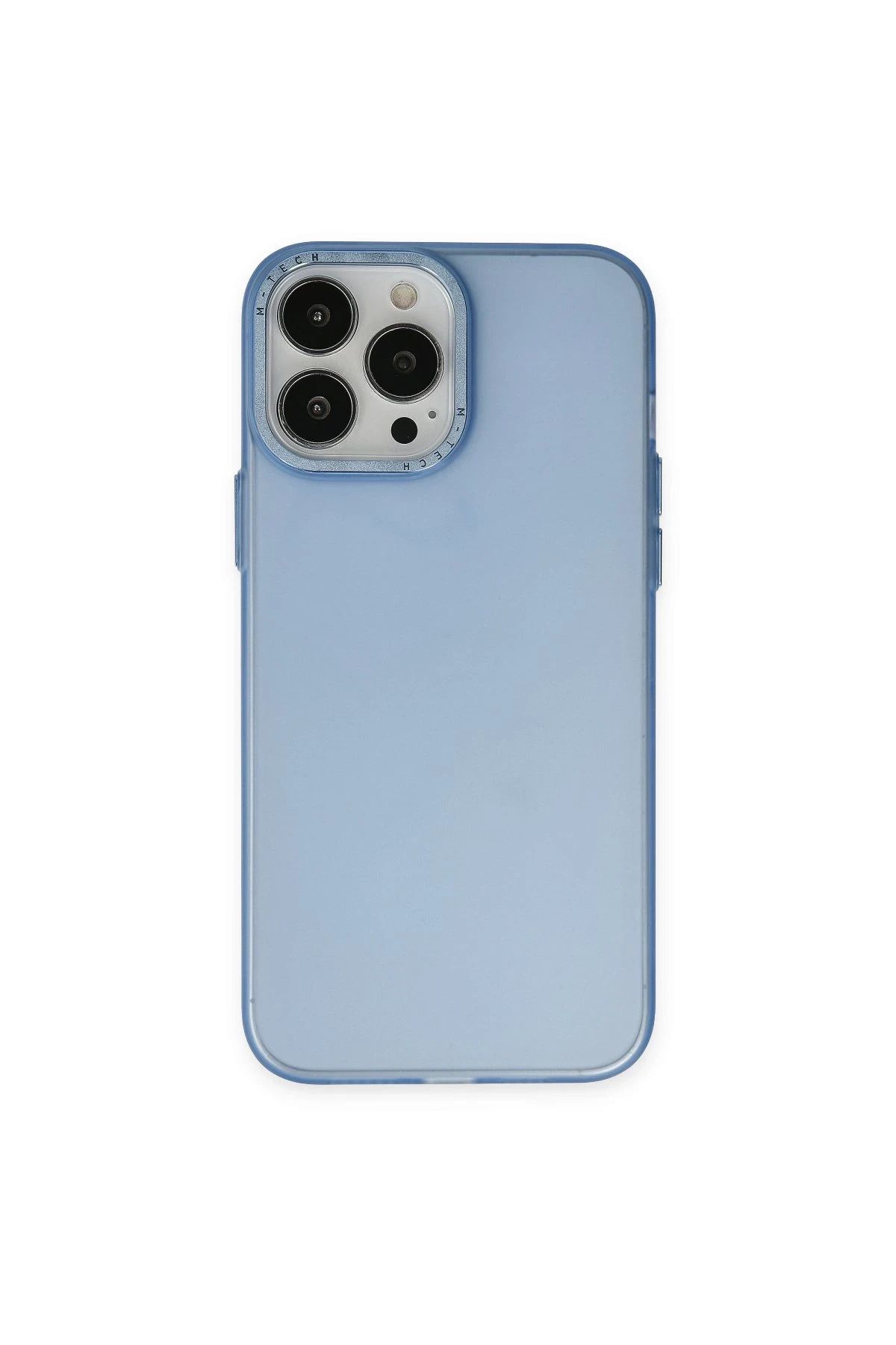 NewFace iPhone 14 Pro Max Kılıf Modos Metal Kapak - Mavi YNSMR