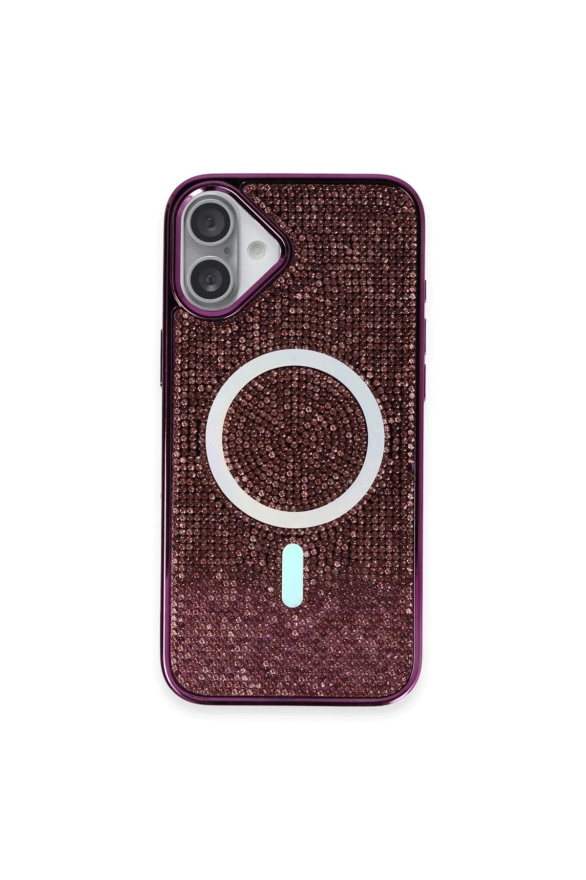 NewFace iPhone 16 Kılıf Diamond Magsafe Kapak - Derin Mor HNZRN