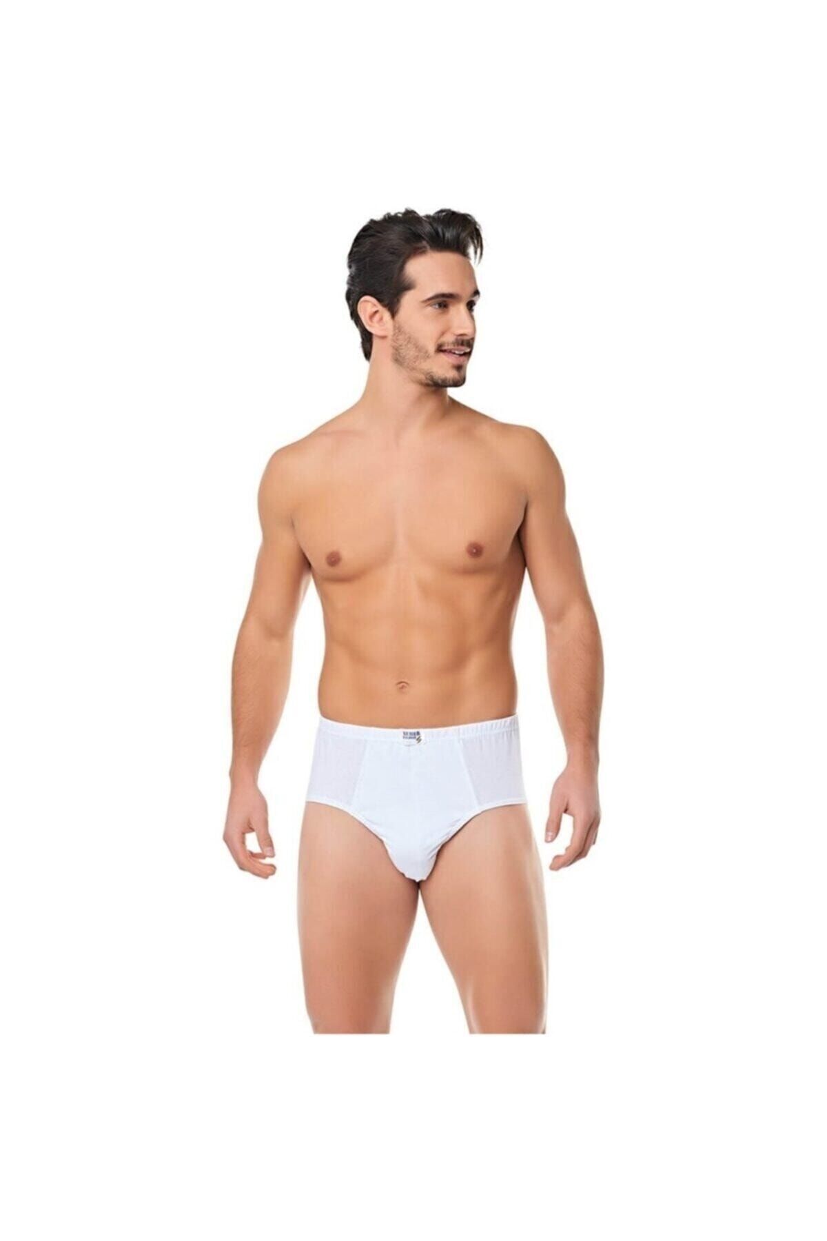 KEYAL Seher 6'lı Paket Beyaz Pamuklu Erkek Slip Külot