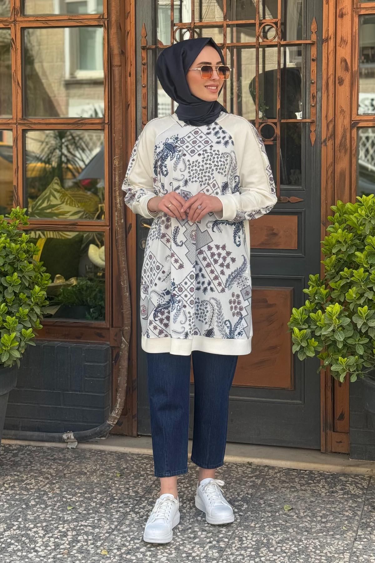 FUAT GÜRSEN FUAT GÜRŞEN Tunik 25Y-3362 İndigo