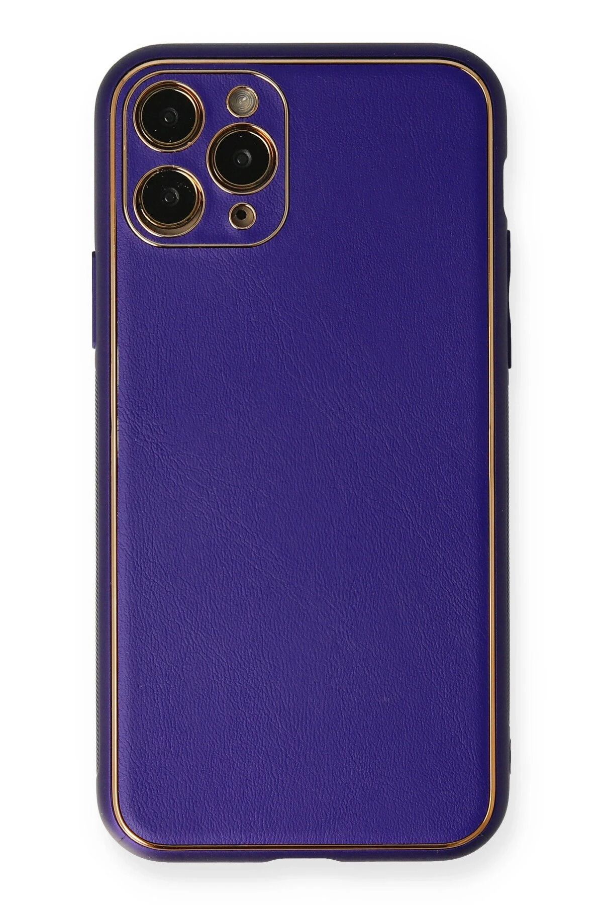 NewFace iPhone 11 Pro Kılıf Coco Deri Silikon Kapak - Mor YNSMR
