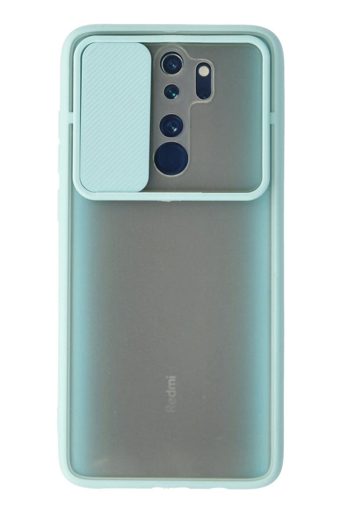 NewFace Xiaomi Redmi Note 8 Pro Kılıf Palm Buzlu Kamera Sürgülü Silikon - Turkuaz NRMSA