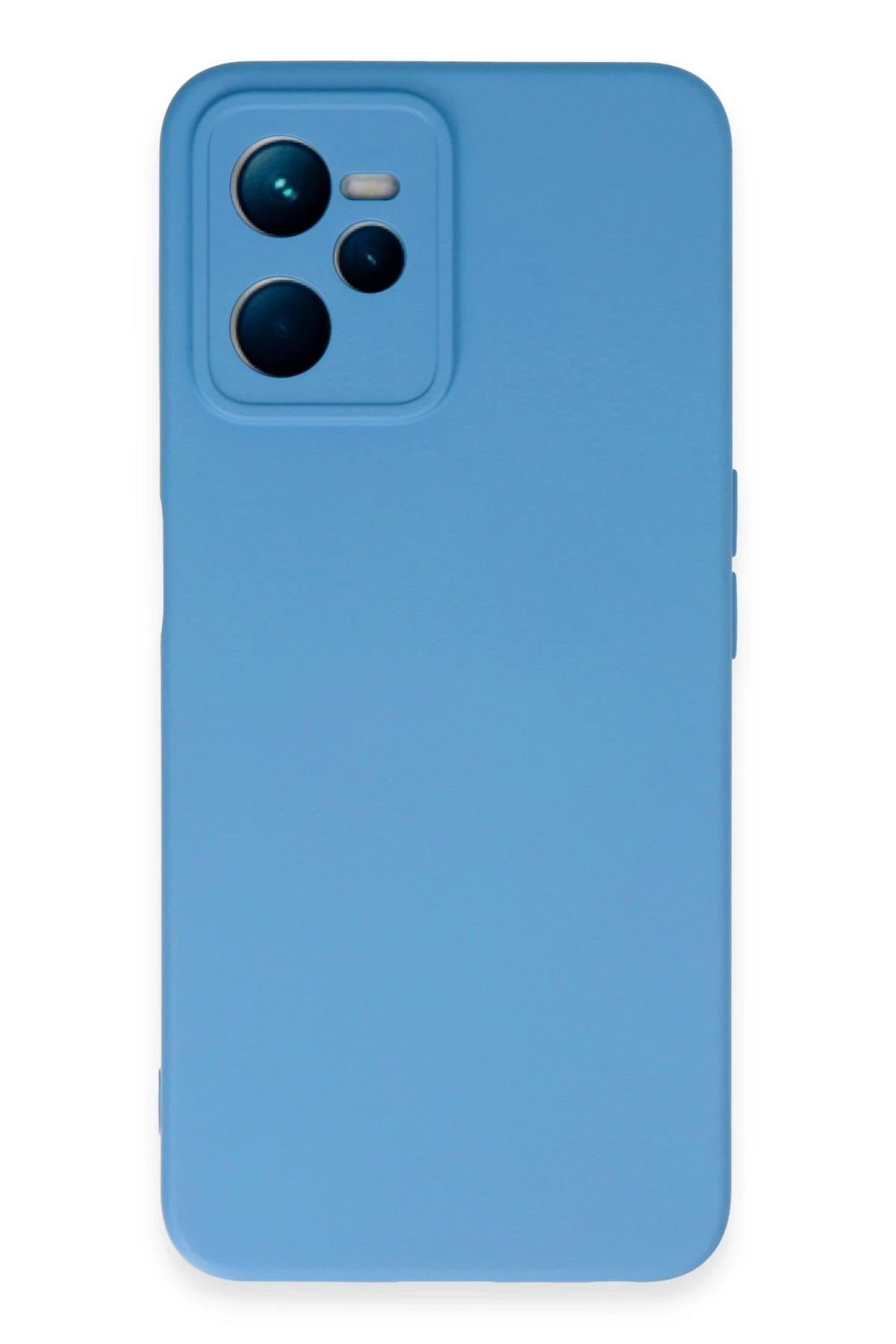 NewFace Realme C35 Kılıf Nano içi Kadife Silikon - Mavi YNSMR