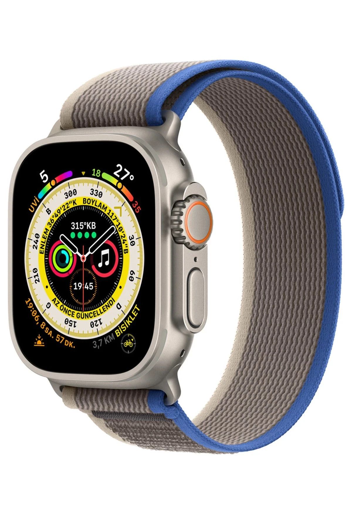 NewFace Apple Watch 42mm Trail Kordon - Mavi-Gri INSLM